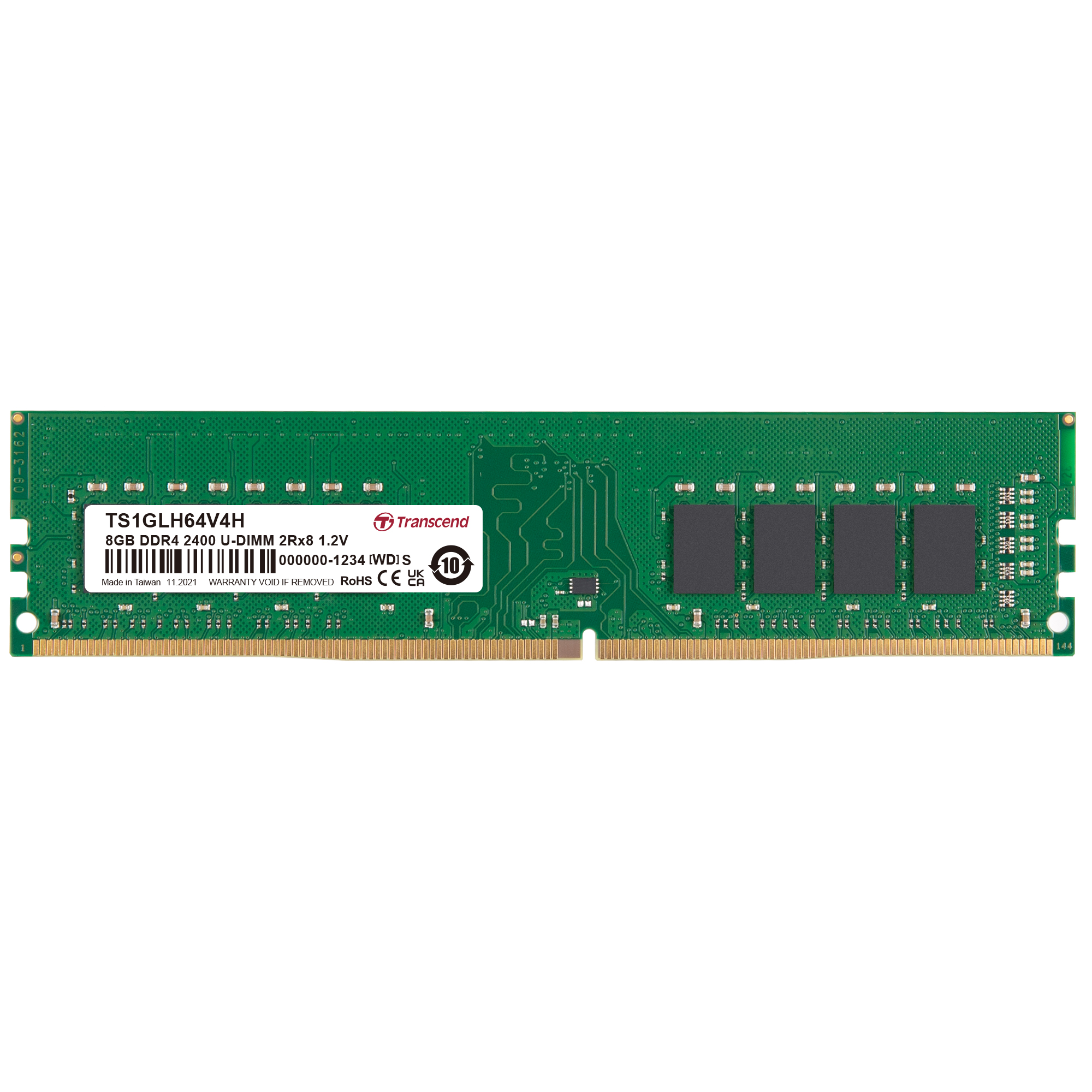Transcend 8 GB DDR4 Desktop RAM 2400 Mbit/s, UDIMM, 1.2V