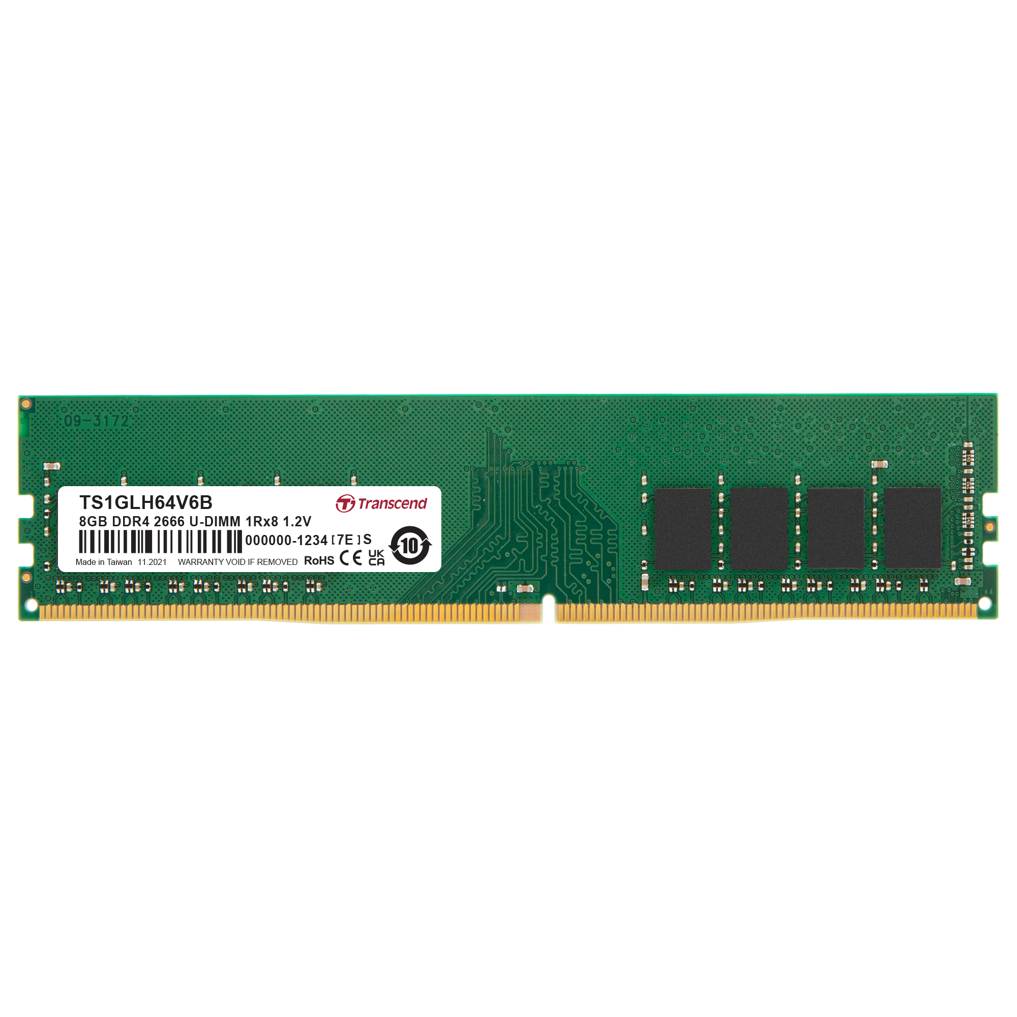 Transcend 16 GB DDR4 Desktop RAM 2666 Mbit/s, UDIMM, 1.2V