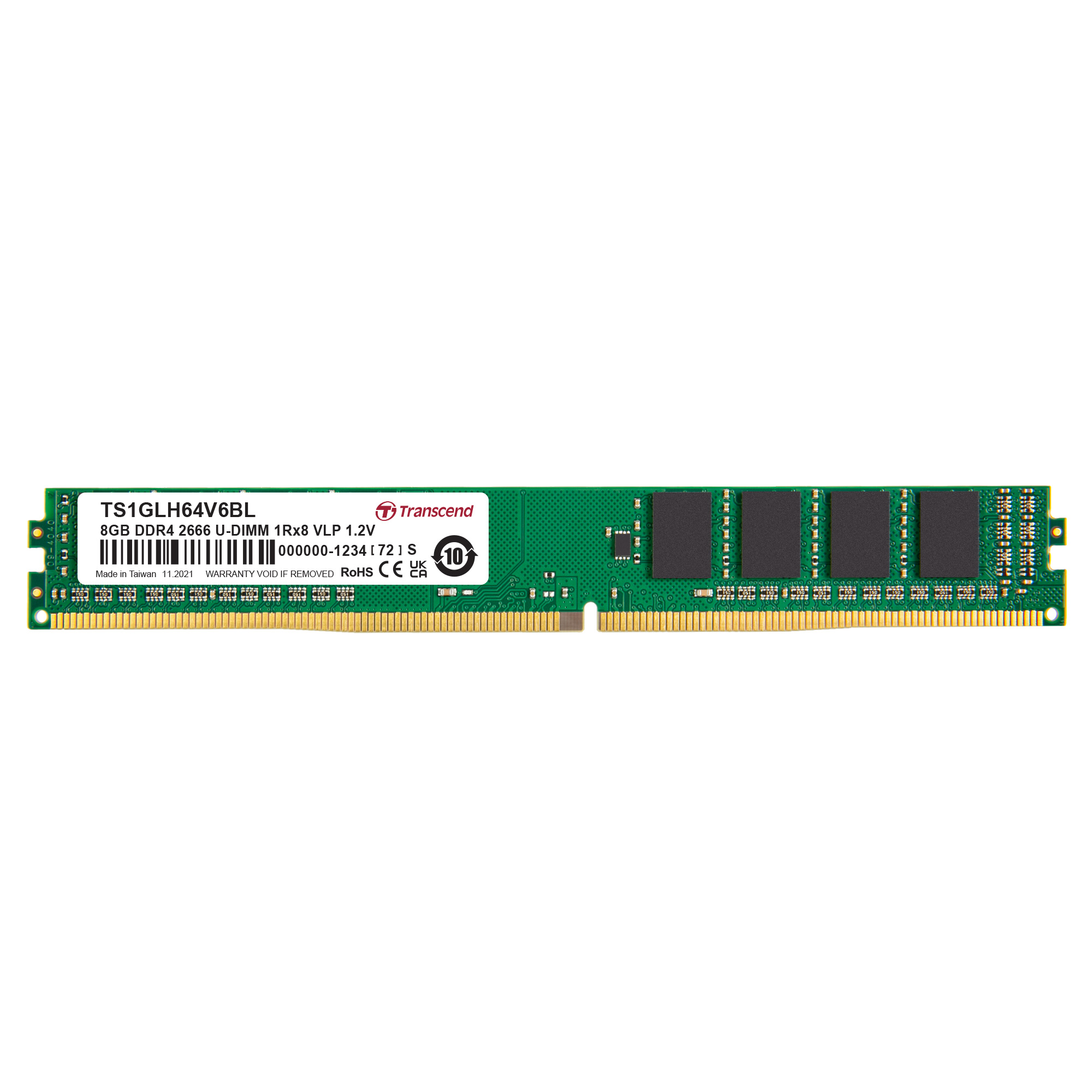 Transcend 8 GB DDR4 Server RAM 2666 Mbit/s, UDIMM, 1.2V