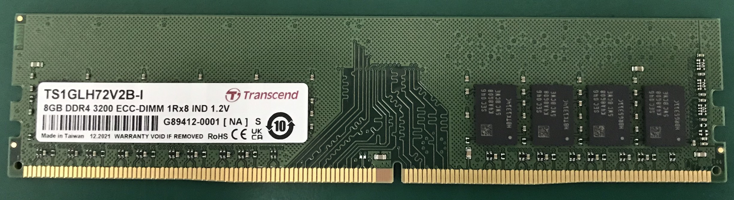 Transcend 8 GB DDR4 RAM 3200 Mbit/s, DIMM, 1.2V