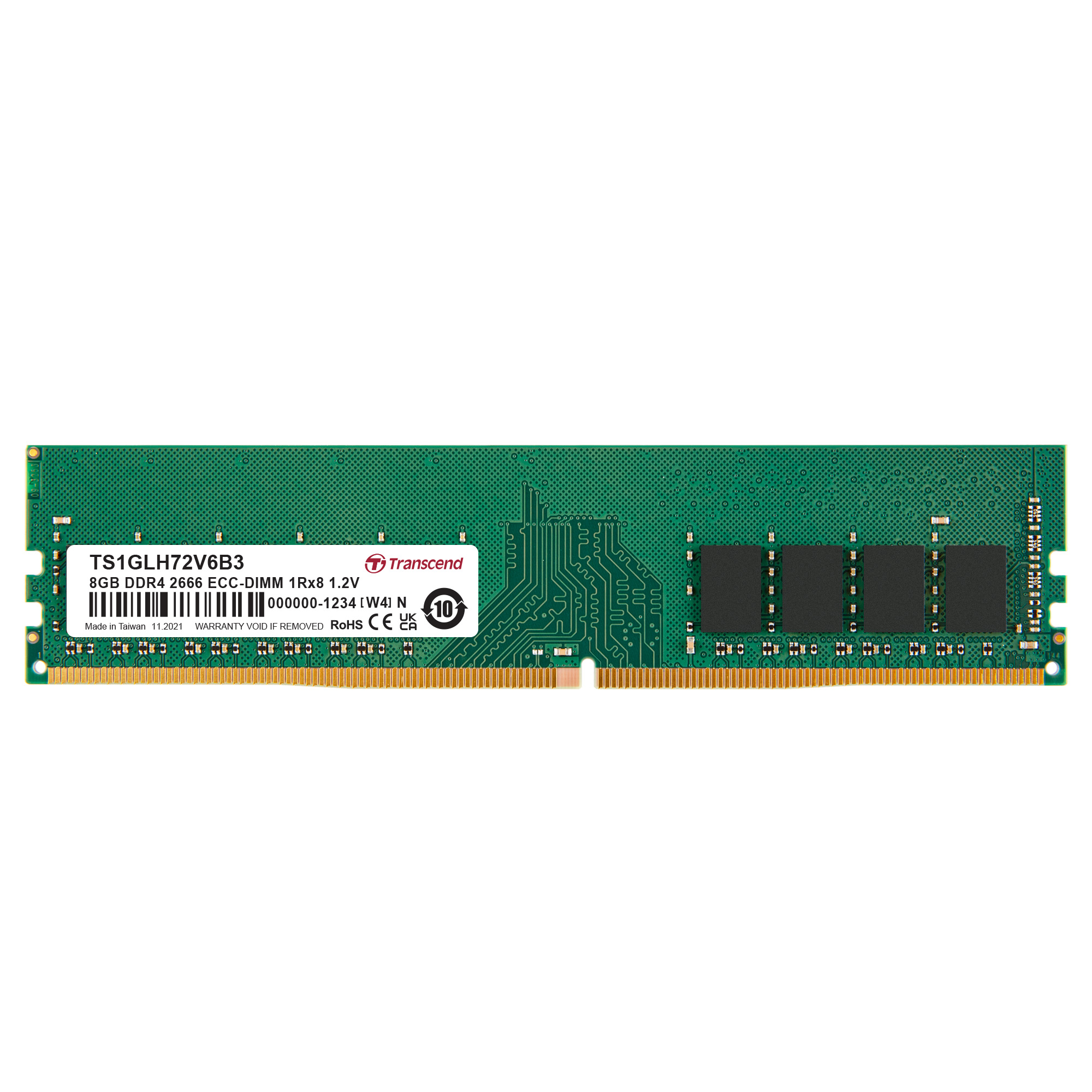 Transcend 8 GB DDR4 Desktop RAM 2666 Mbit/s, DIMM, 1.2V