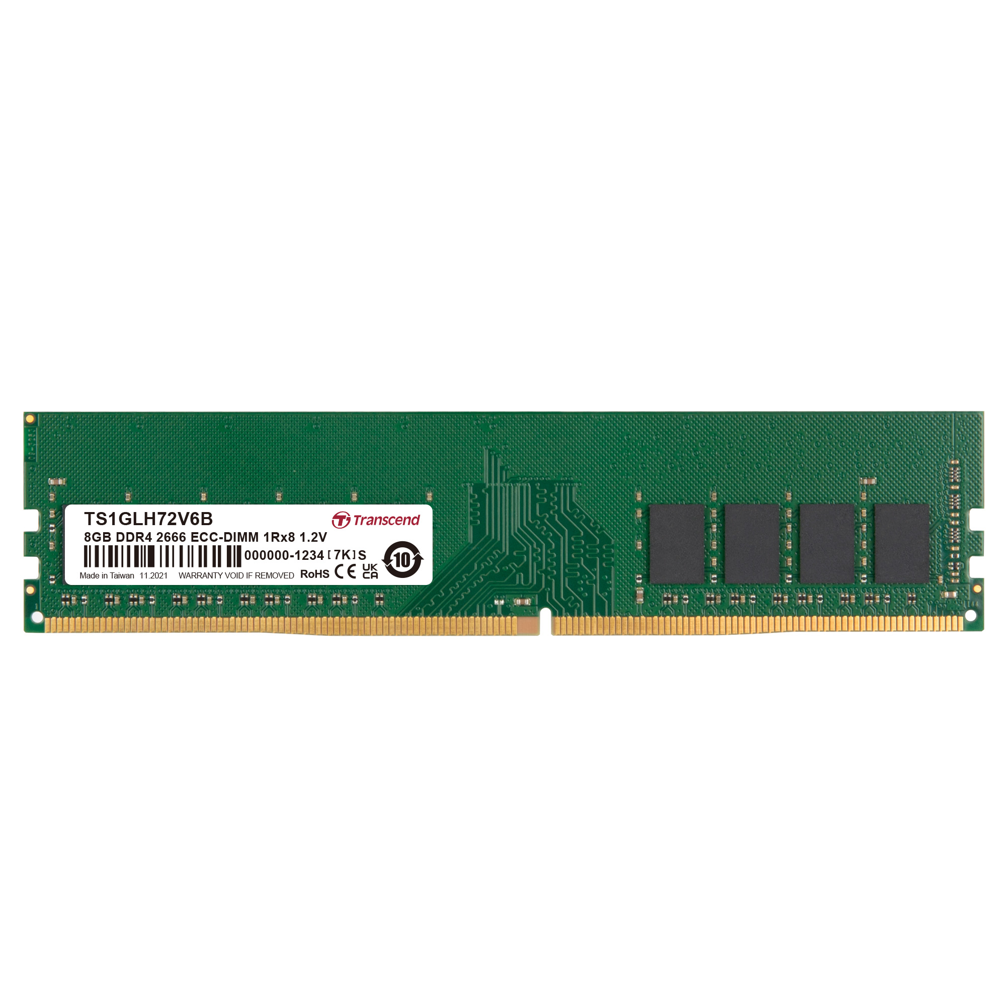 Transcend 8 GB DDR4 Desktop RAM 2666 Mbit/s, DIMM, 1.2V