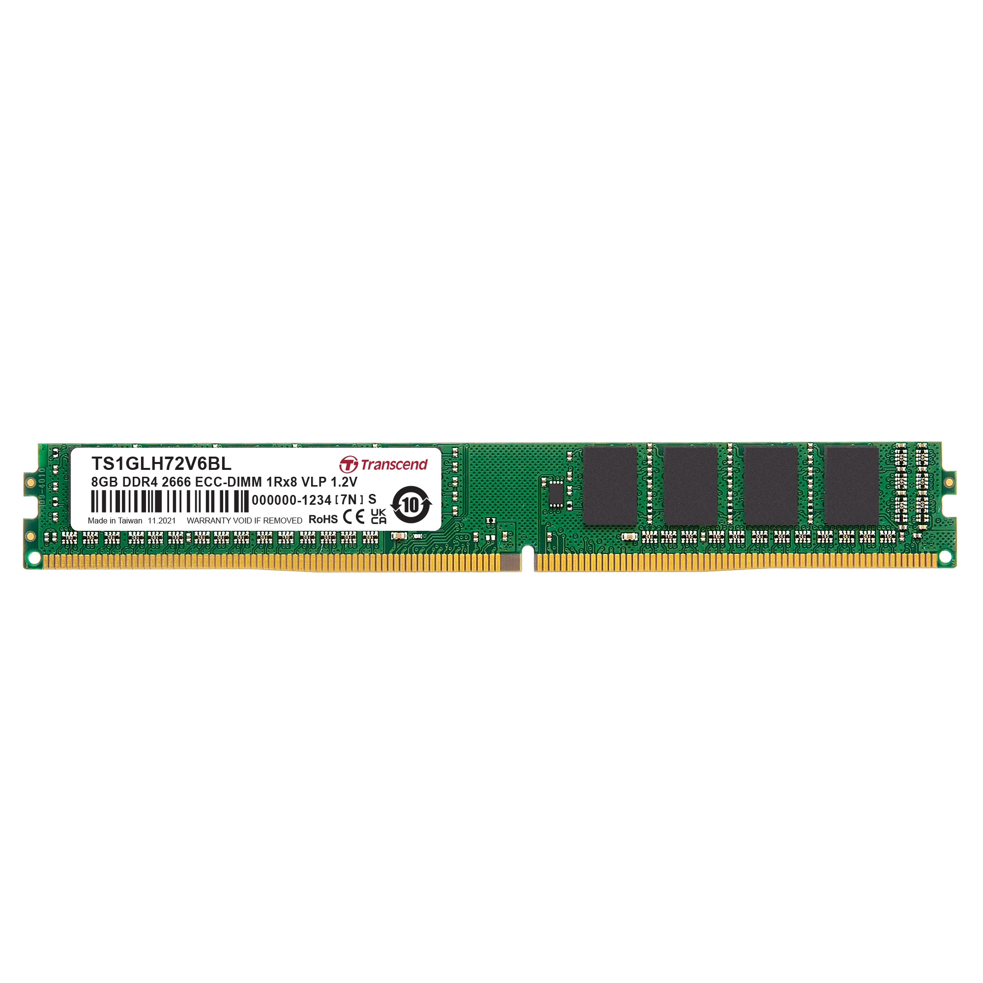 Transcend 8 GB DDR4 Server RAM 2666 Mbit/s, DIMM, 1.2V