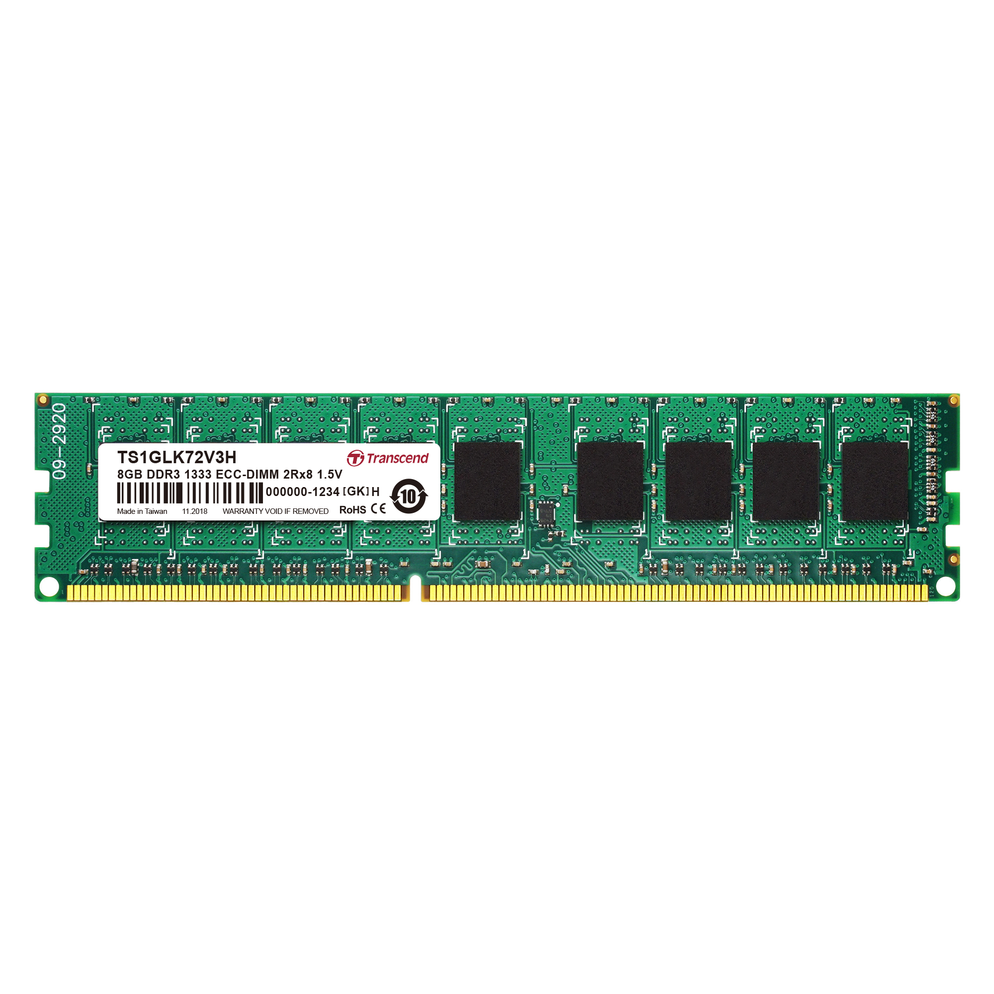 Transcend 16 GB DDR3 Desktop RAM 1333 Mbit/s, DIMM, 1.5V