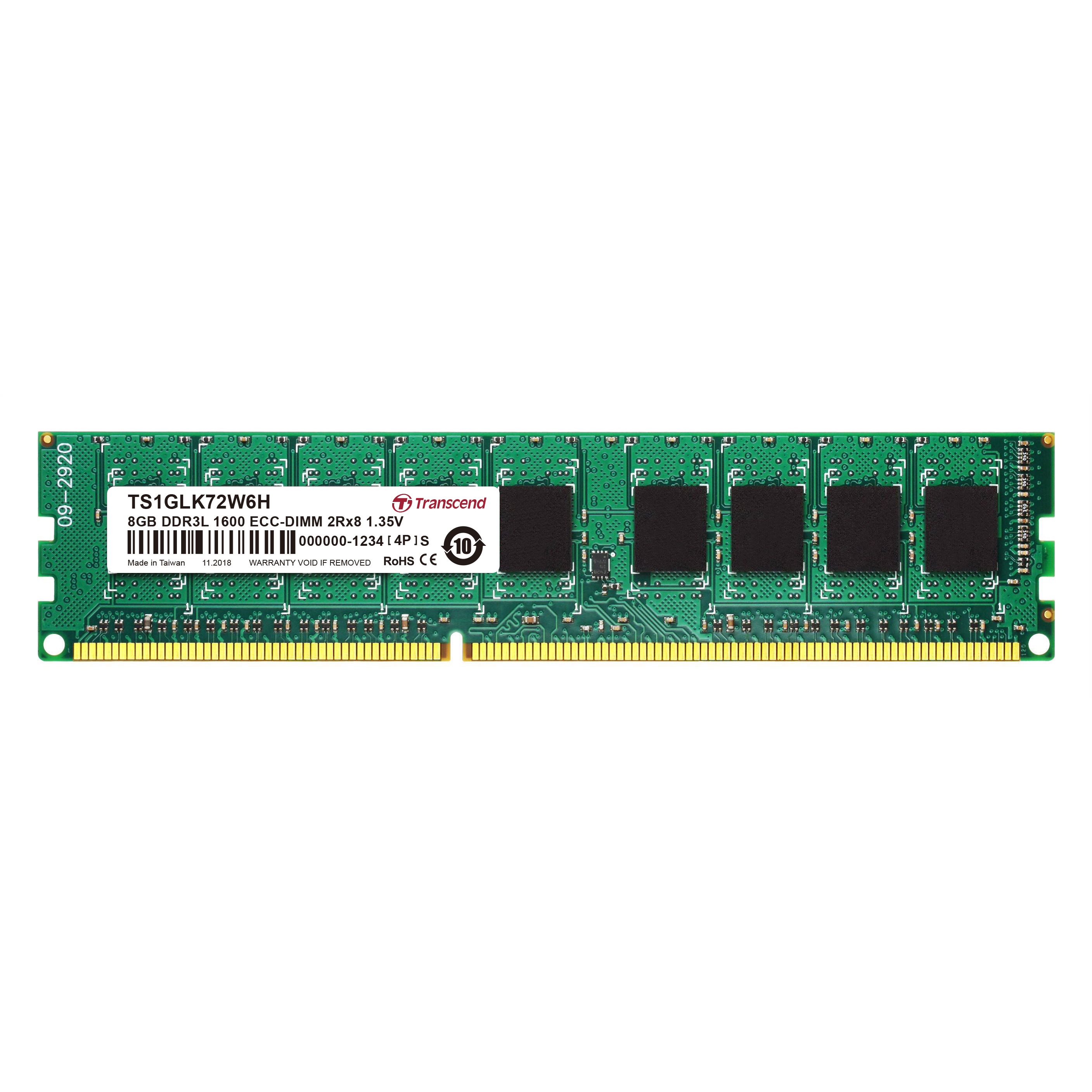 Transcend 8 GB DDR3L Desktop RAM 1600 Mbit/s, DIMM, 1.35V