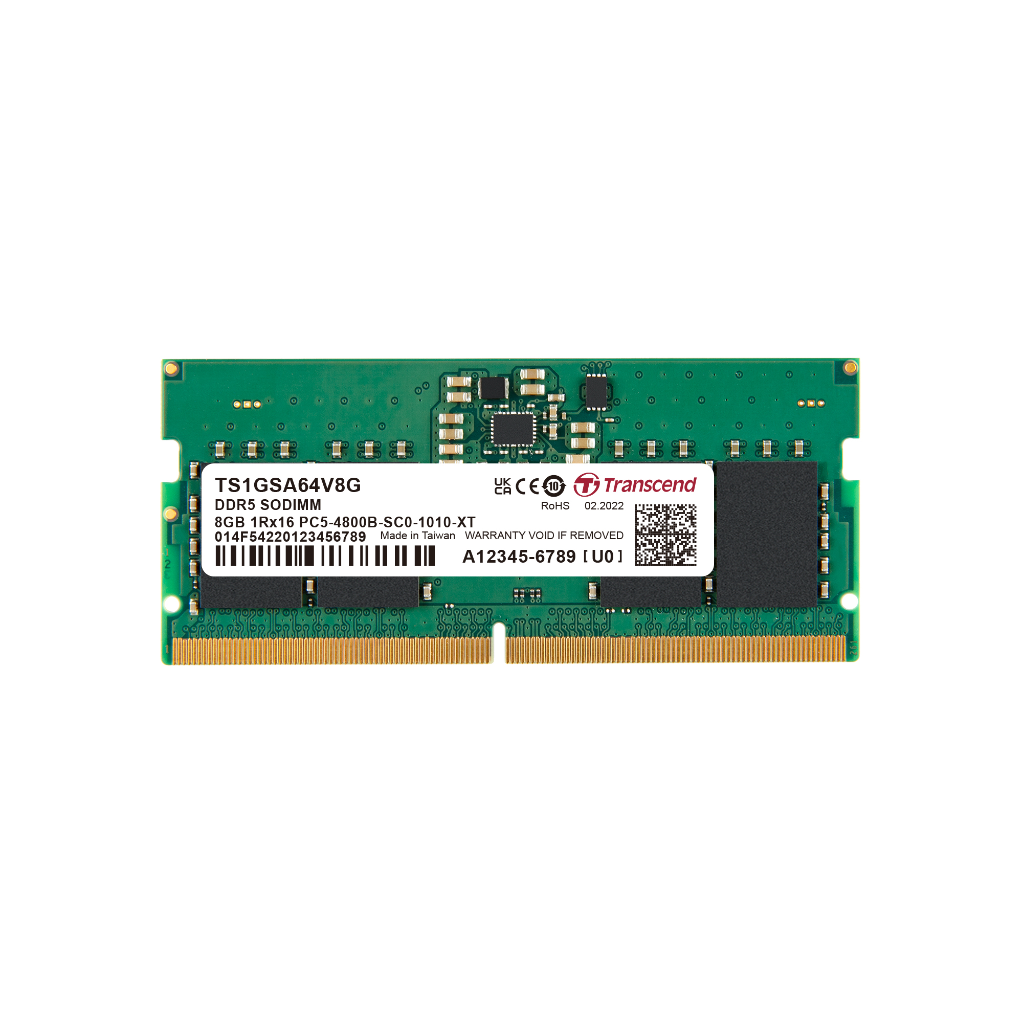 Transcend 8 GB DDR5 Server RAM 4800 Mbit/s, SODIMM, 1.1V