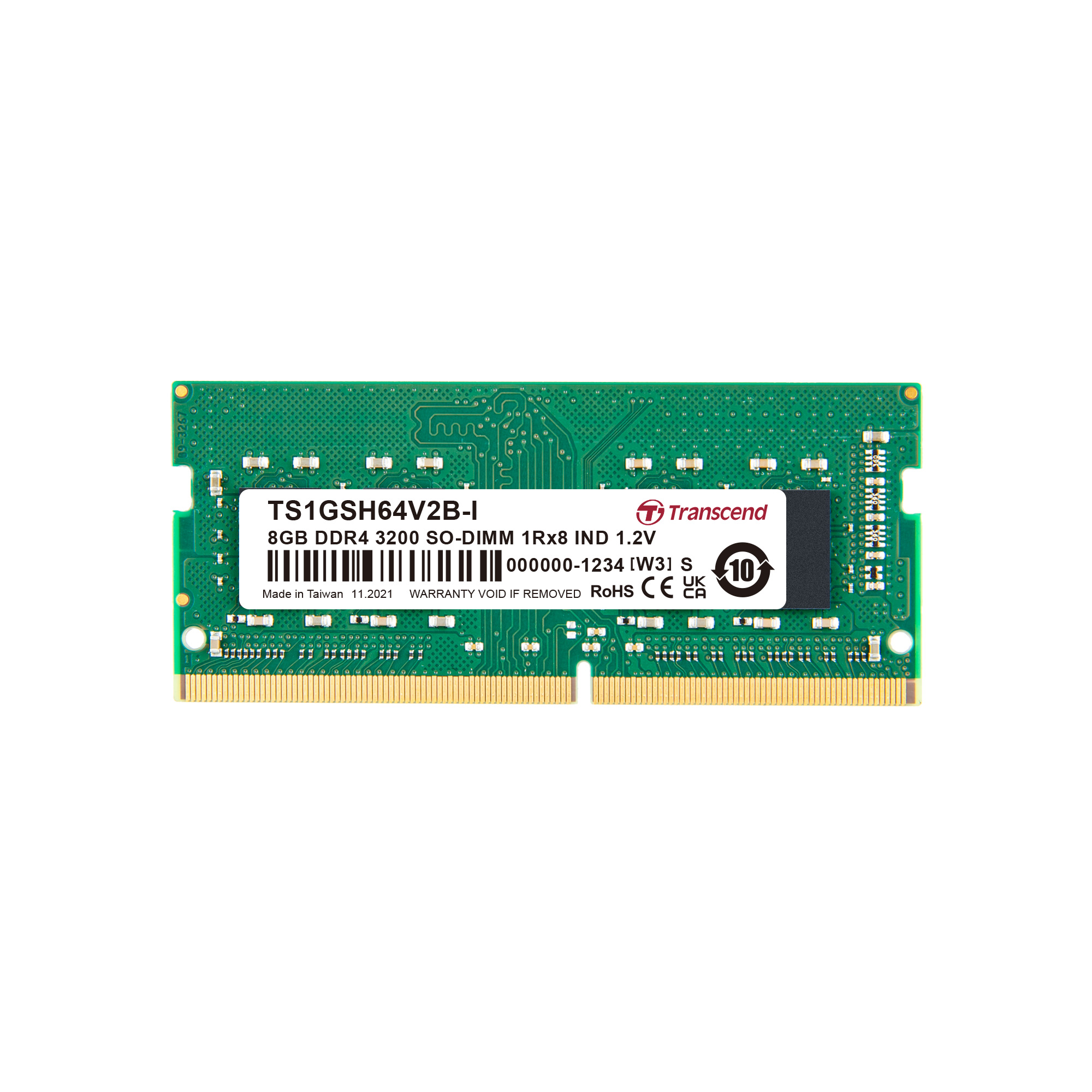 Transcend 8 GB DDR4 RAM 3200 Mbit/s, SODIMM, 1.2V