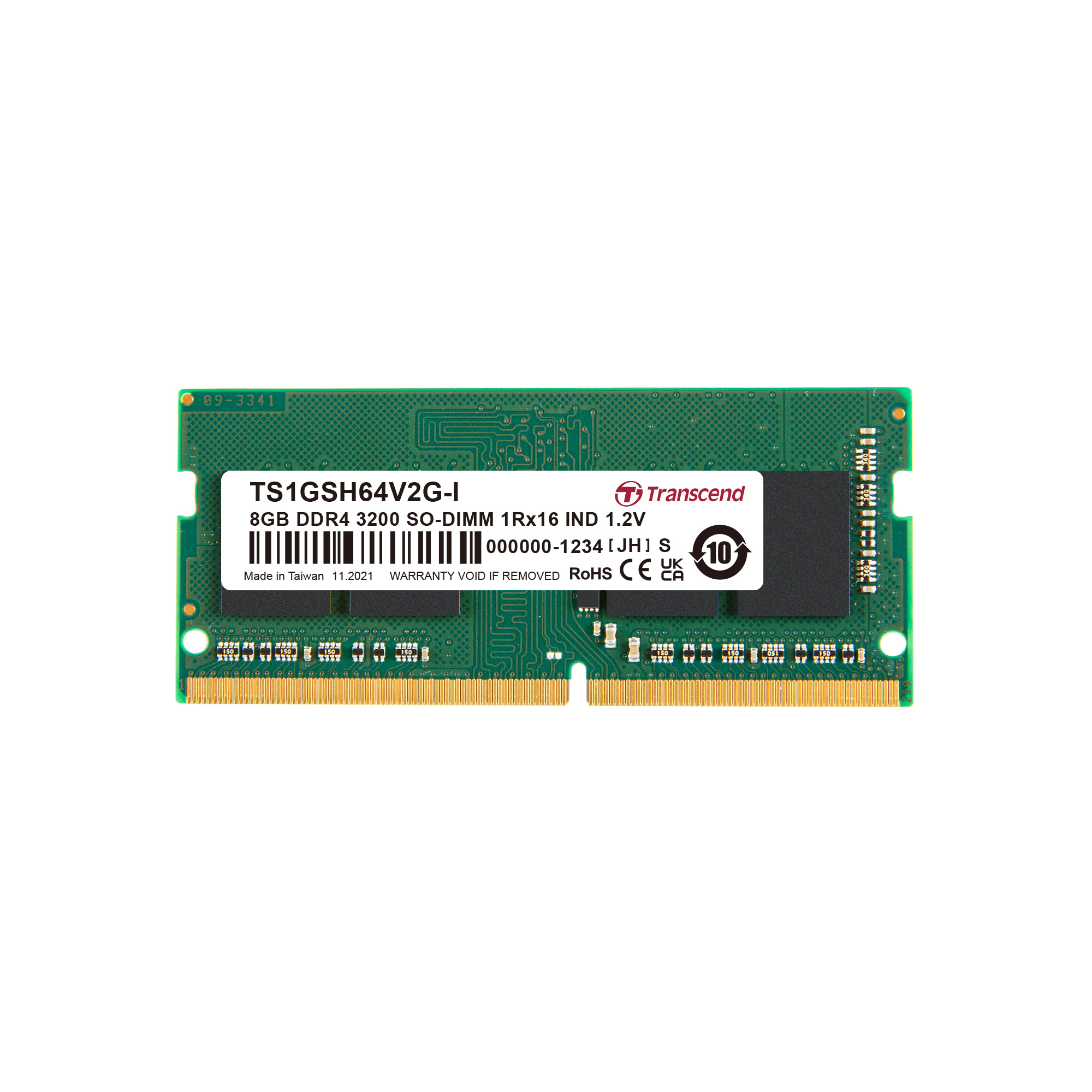 Transcend 8 GB DDR4 RAM 3200 Mbit/s, SODIMM, 1.2V
