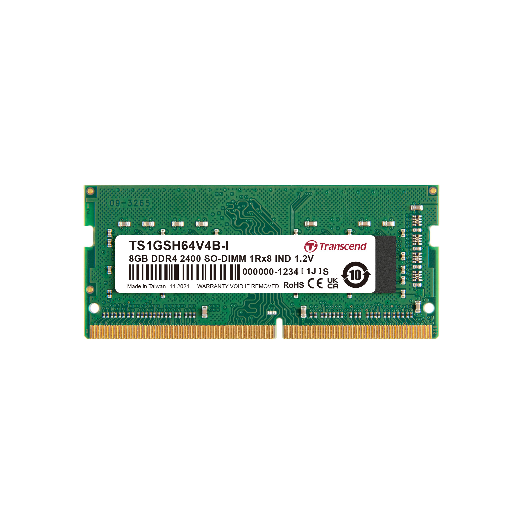 Transcend 8 GB DDR4 RAM 2400 Mbit/s, SODIMM, 1.2V