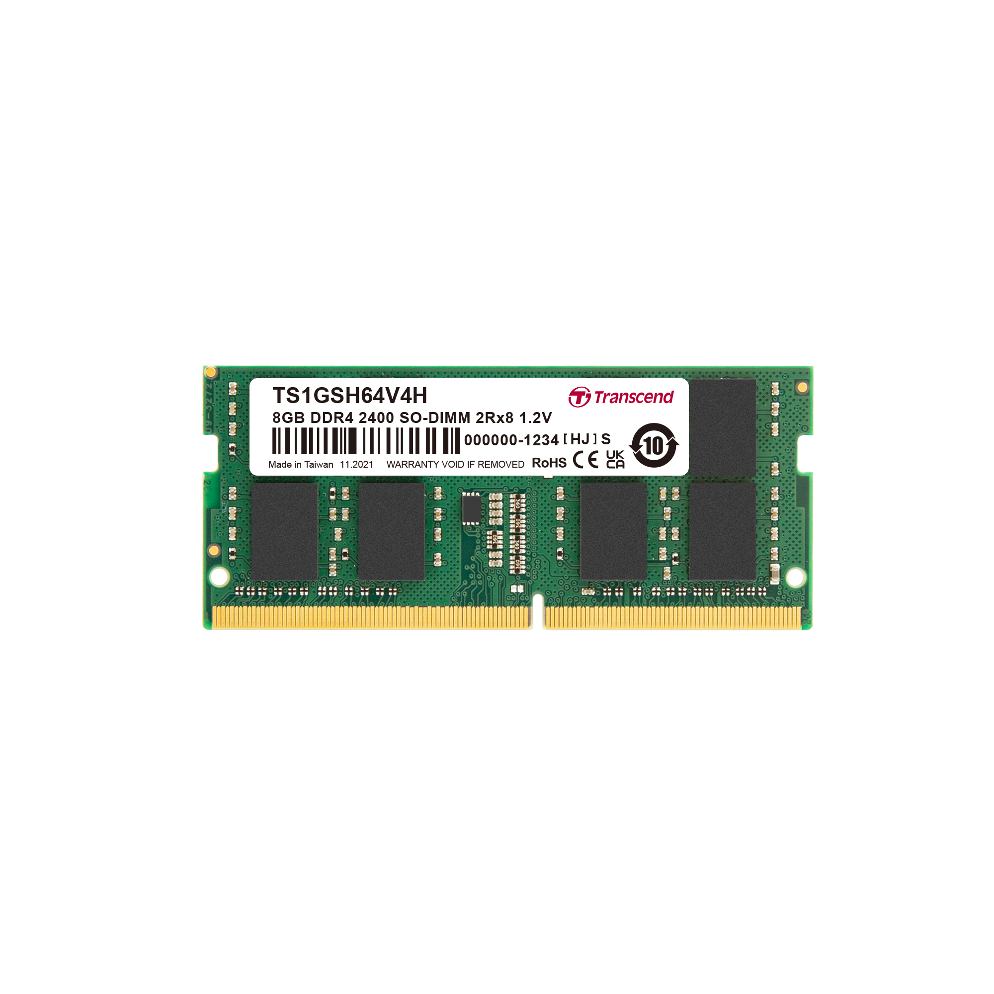 Transcend 8 GB DDR4 Desktop RAM 2400 Mbit/s, SODIMM, 1.2V