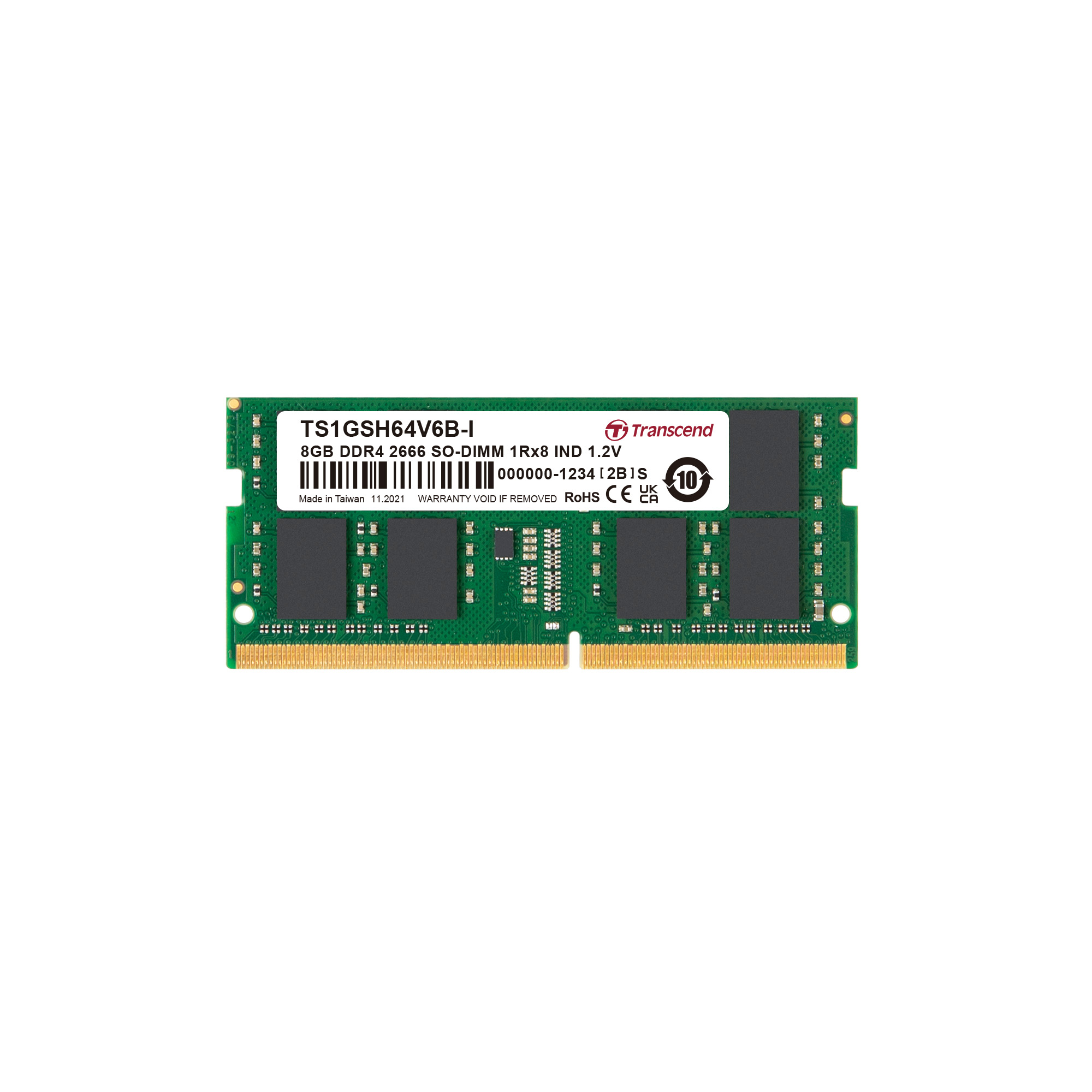 Transcend 8 GB DDR4 RAM 2666 Mbit/s, SODIMM, 1.2V