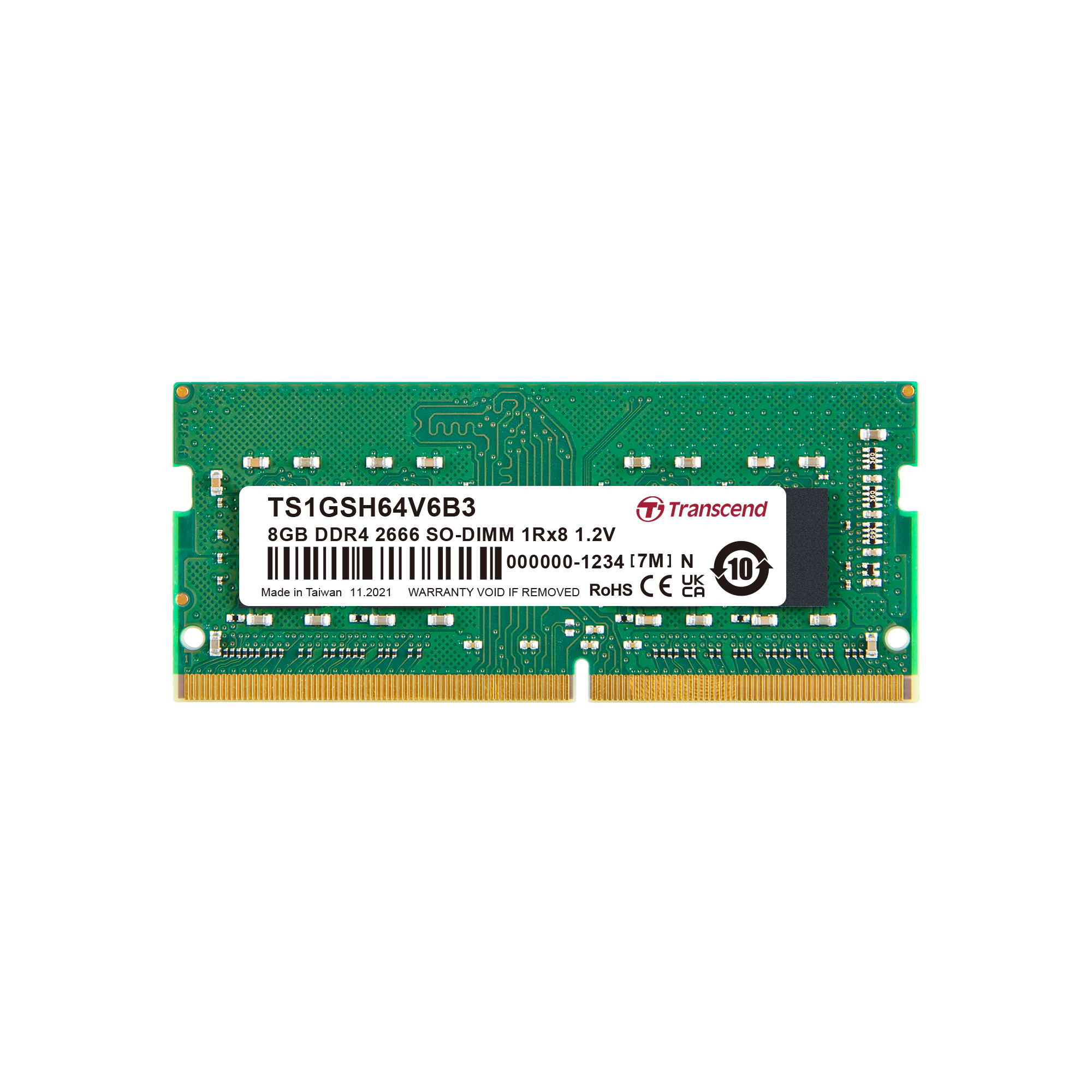 Transcend 8 GB DDR4 Desktop RAM 2666 Mbit/s, SODIMM, 1.2V