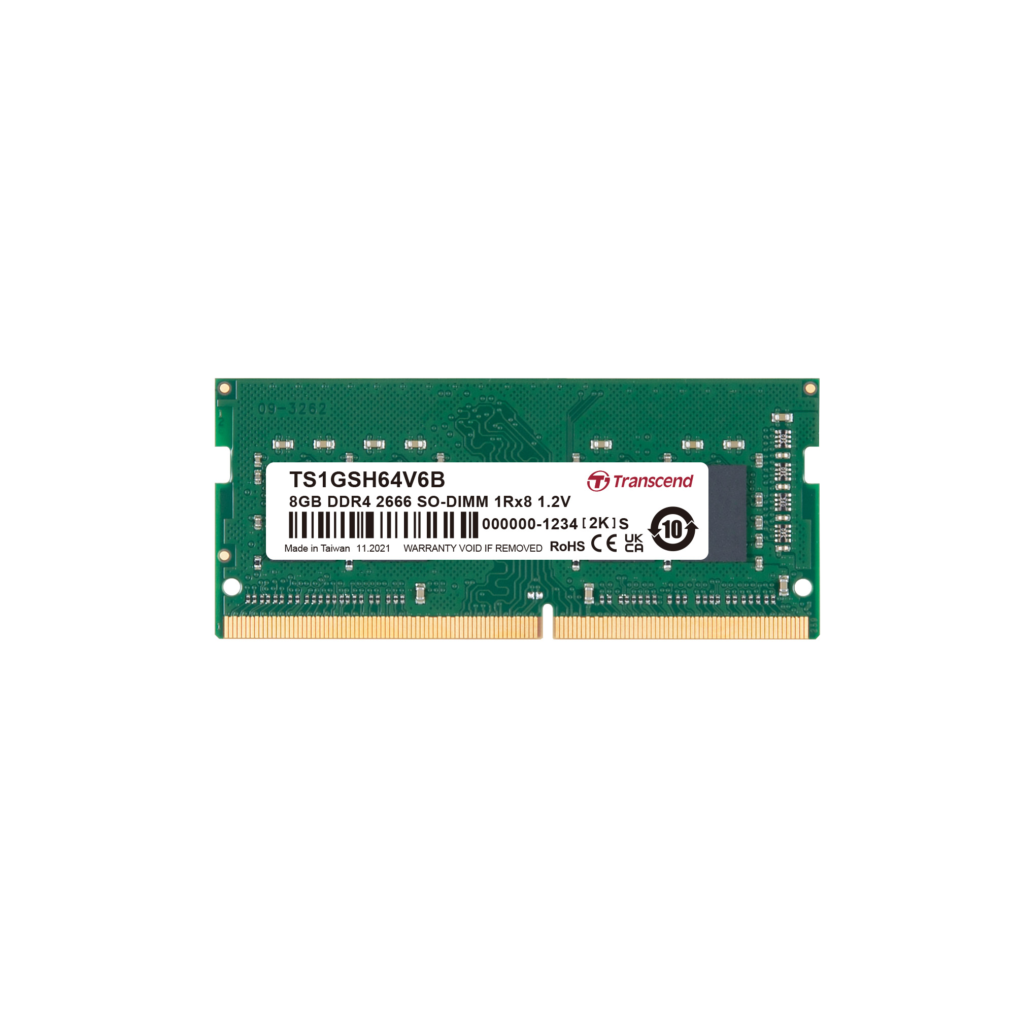 Transcend 16 GB DDR4 Desktop RAM 2666 Mbit/s, SODIMM, 1.2V