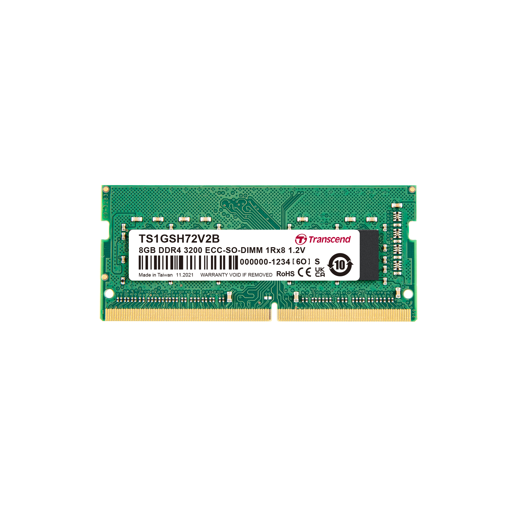 Transcend 8 GB DDR4 Desktop RAM 3200 Mbit/s, SODIMM, 1.2V