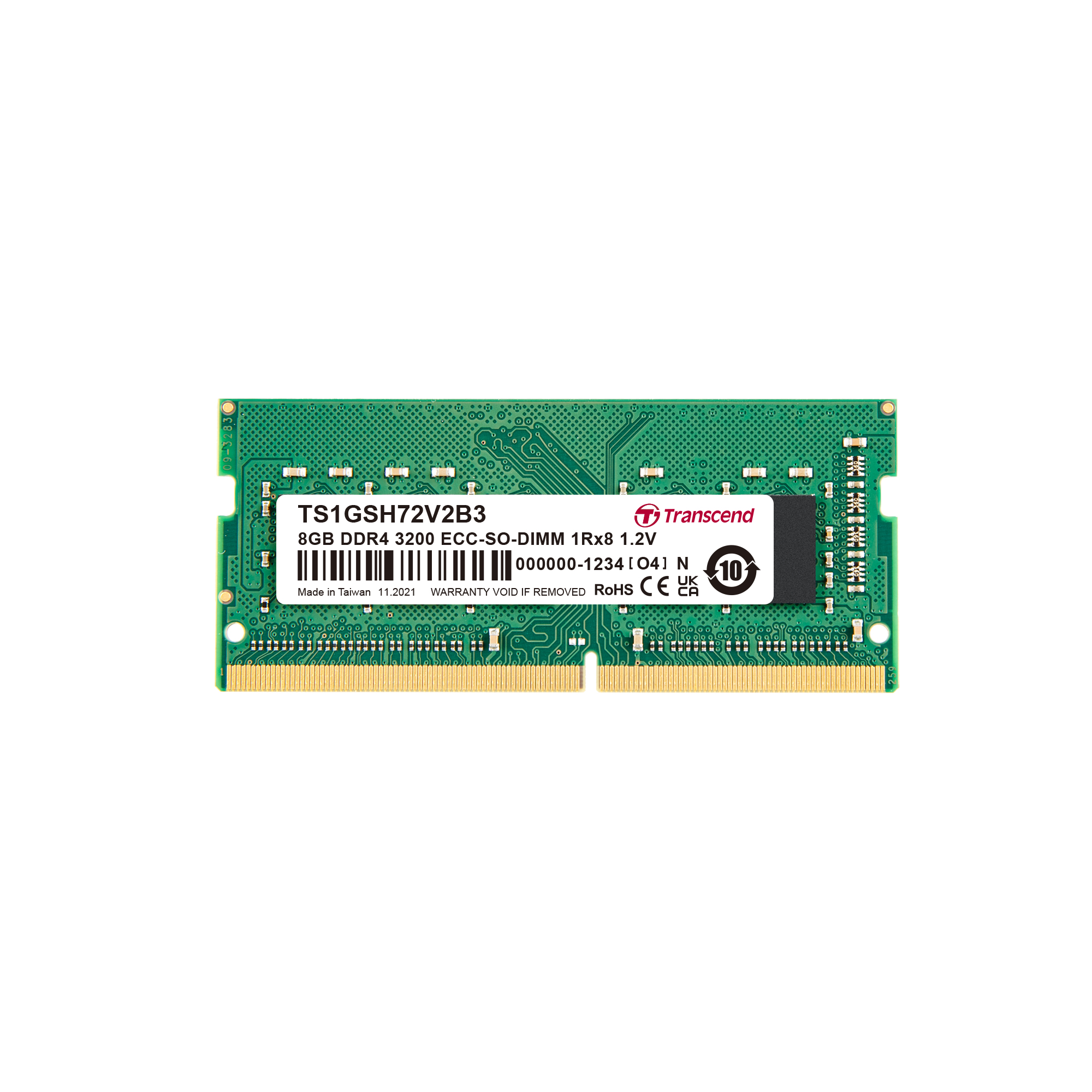 Transcend 8 GB DDR4 Desktop RAM 3200 Mbit/s, SODIMM, 1.2V