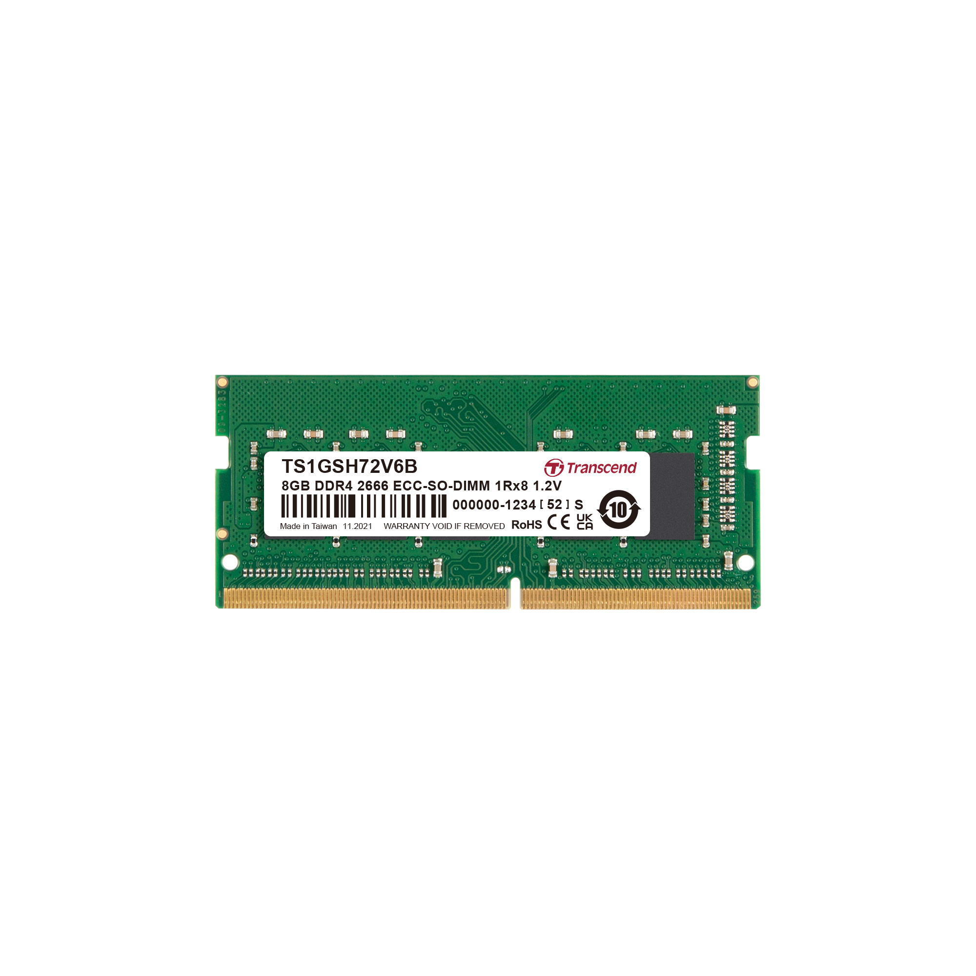 Transcend 8 GB DDR4 Desktop RAM 2666 Mbit/s, SODIMM, 1.2V