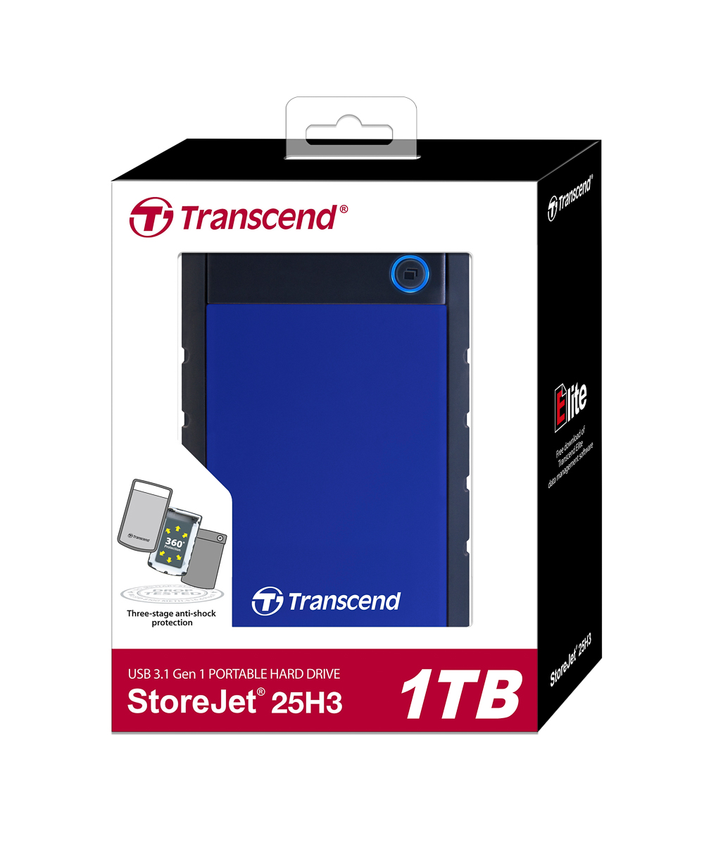 ts1tsj25h3b Transcend StoreJet 25H3 2.5 in 1 TB External Portable Hard Drive