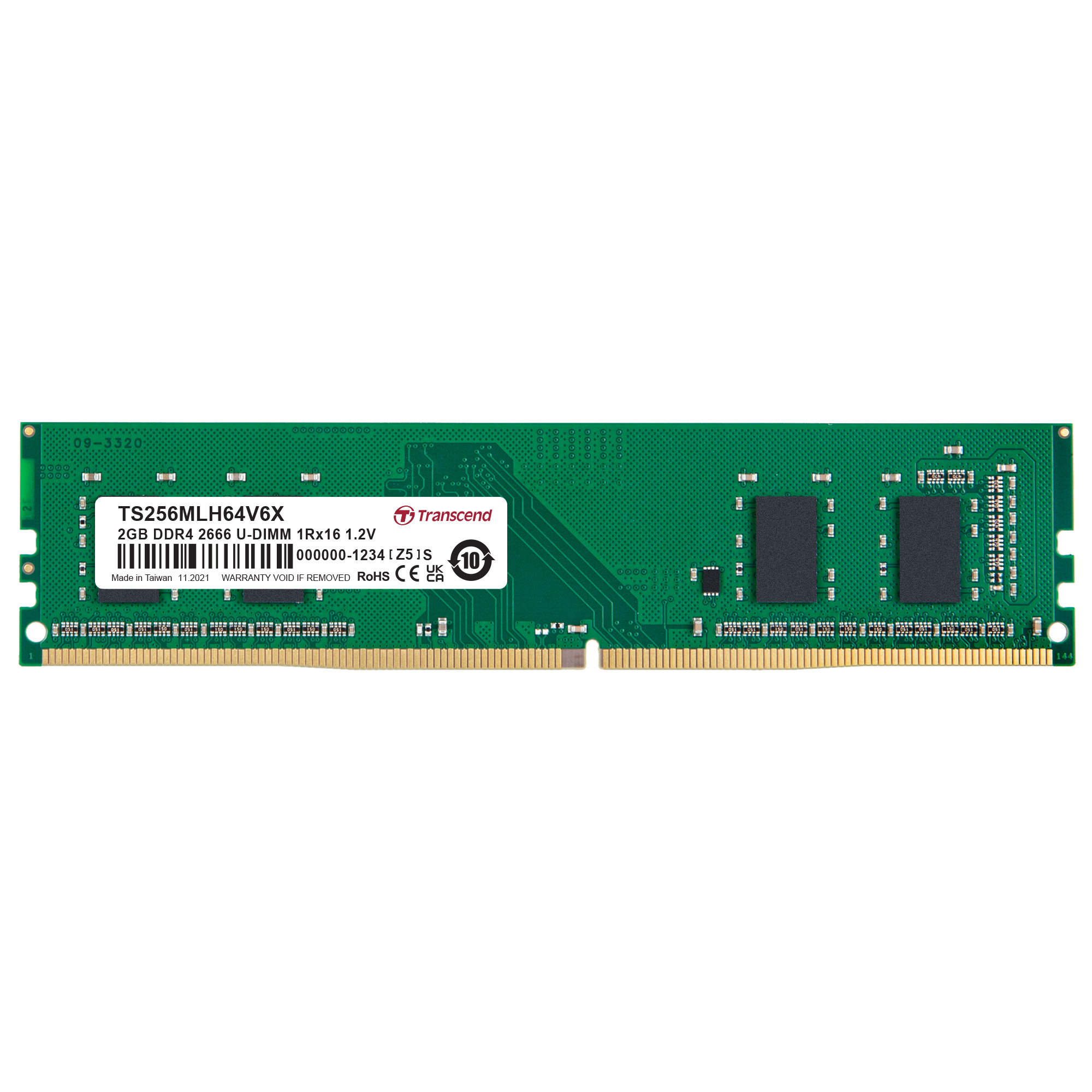 Transcend 2 GB DDR4 Desktop RAM 2666 Mbit/s, UDIMM, 1.2V