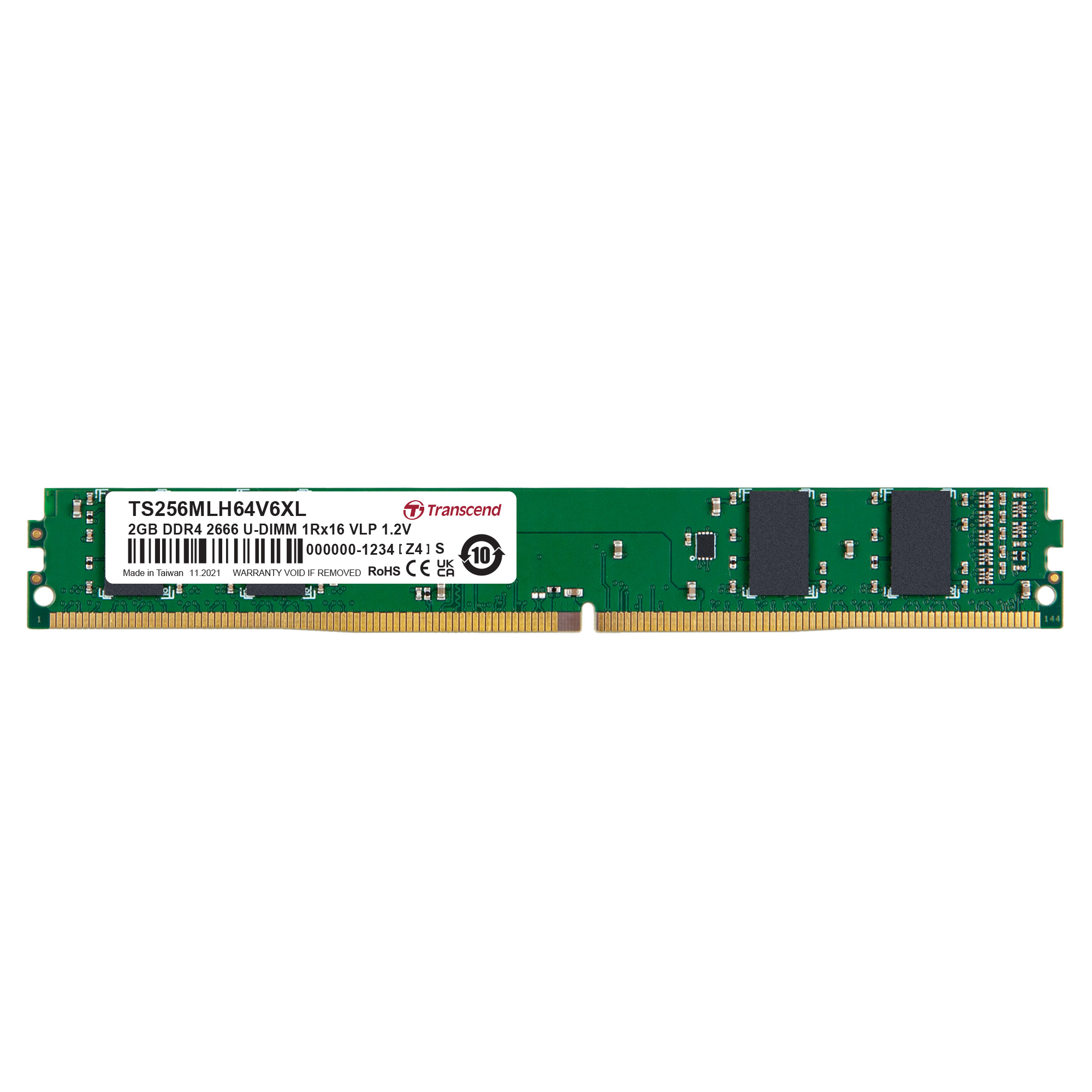 Transcend 2 GB DDR4 RAM 2666 Mbit/s, UDIMM, 1.2V