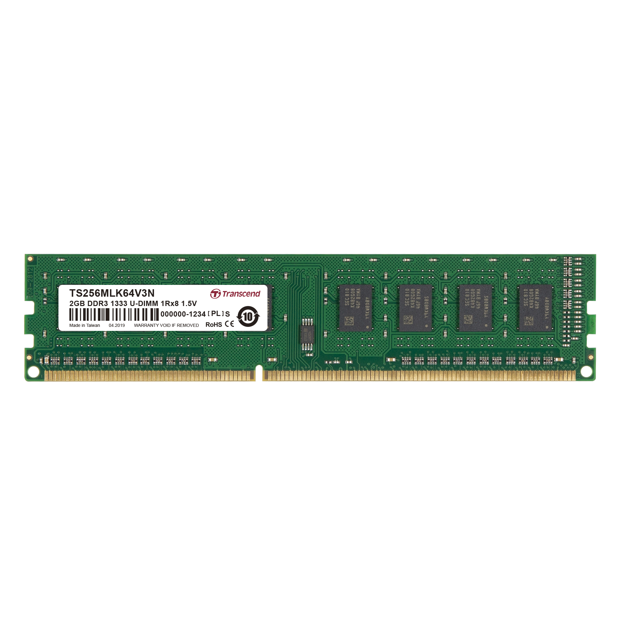 Transcend 16 GB DDR3 Desktop RAM 1333 Mbit/s, UDIMM, 1.5V