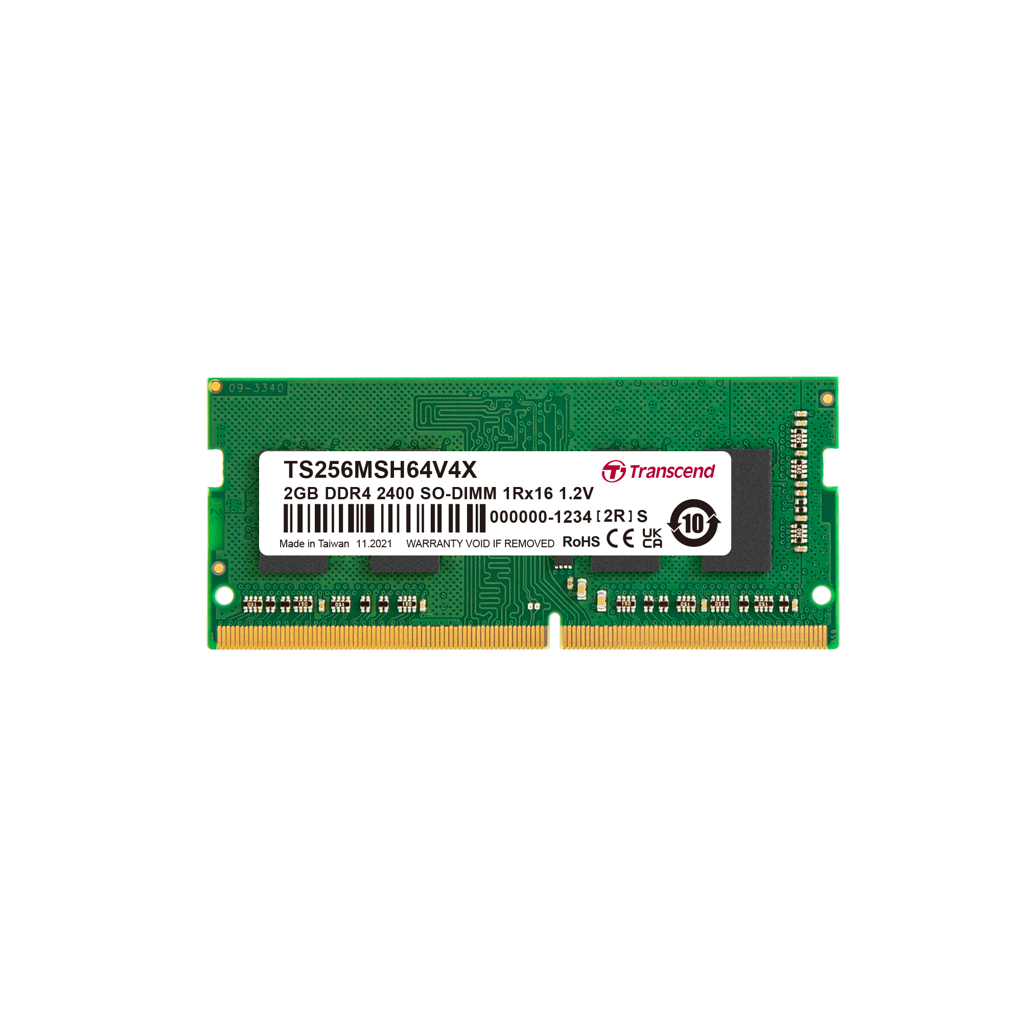Transcend 2 GB DDR4 Desktop RAM 2400 Mbit/s, SODIMM, 1.2V