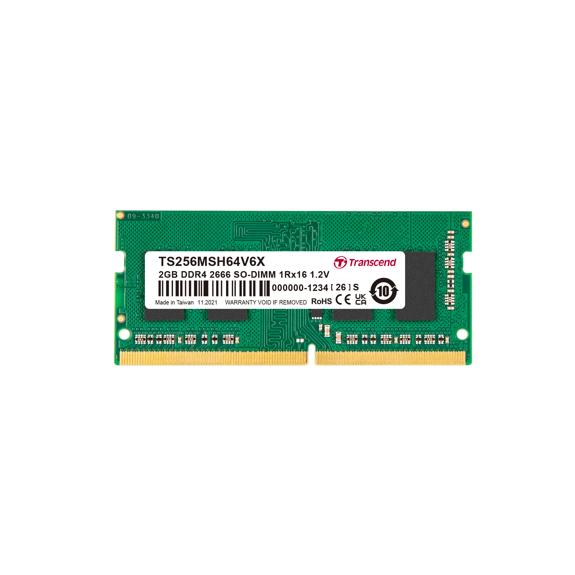 Transcend 2 GB DDR4 Desktop RAM 2666 Mbit/s, SODIMM, 1.2V