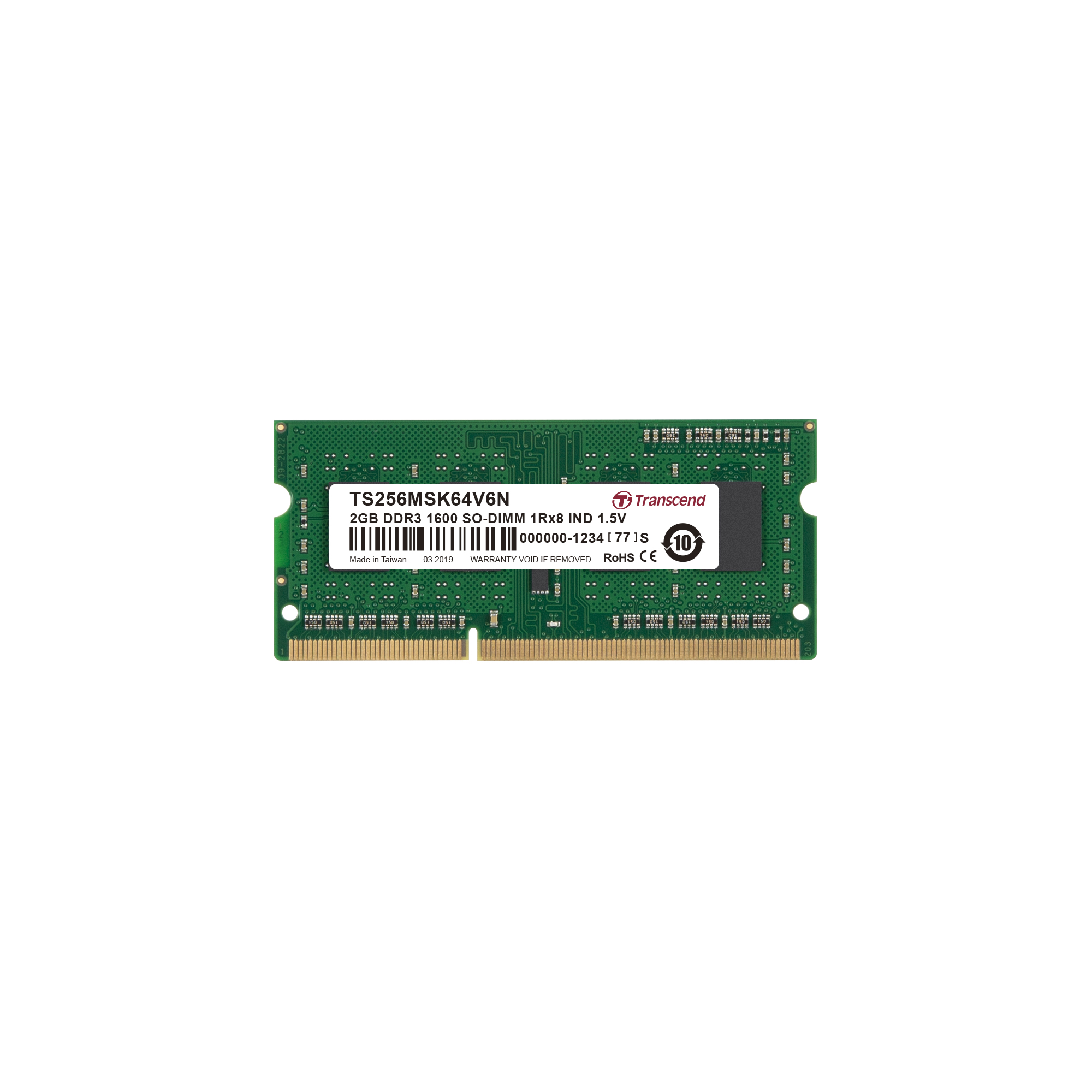 Transcend 16 GB DDR3 Desktop RAM 1600 Mbit/s, SODIMM, 1.5V
