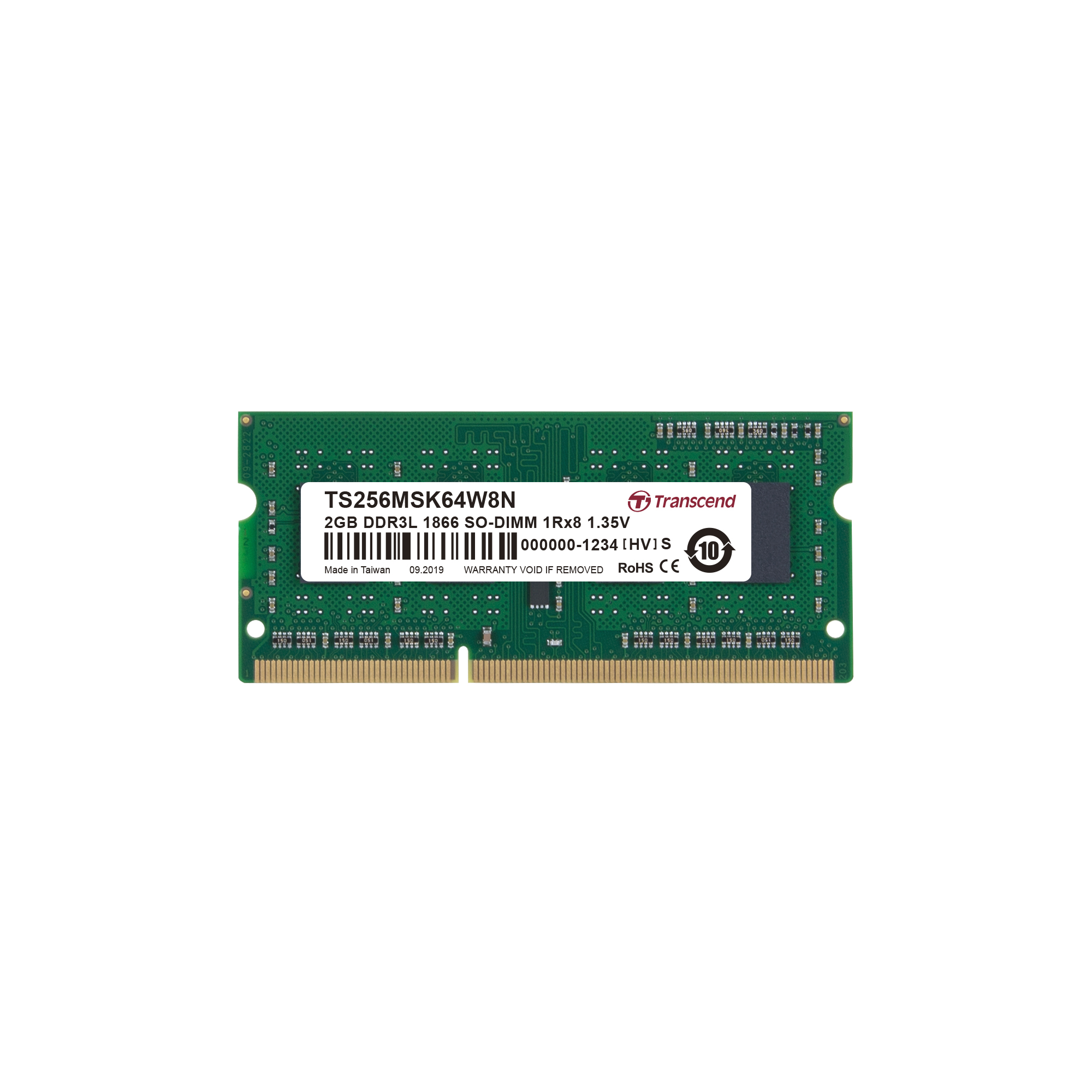 Transcend 2 GB DDR3L RAM 1866 Mbit/s, SODIMM, 1.35V