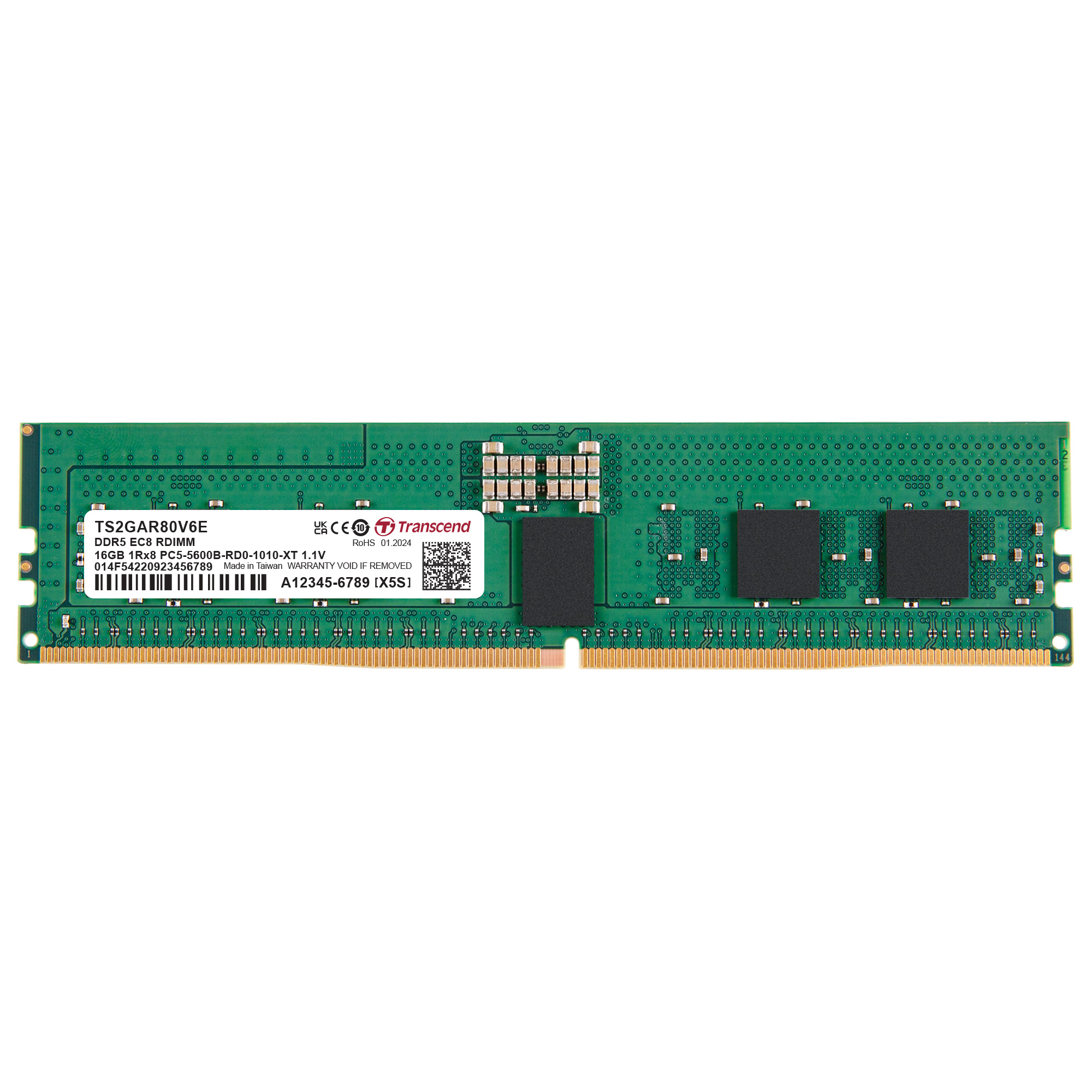 Transcend 16 GB DDR5 Server RAM 5600 Mbit/s, RDIMM, 1.1V