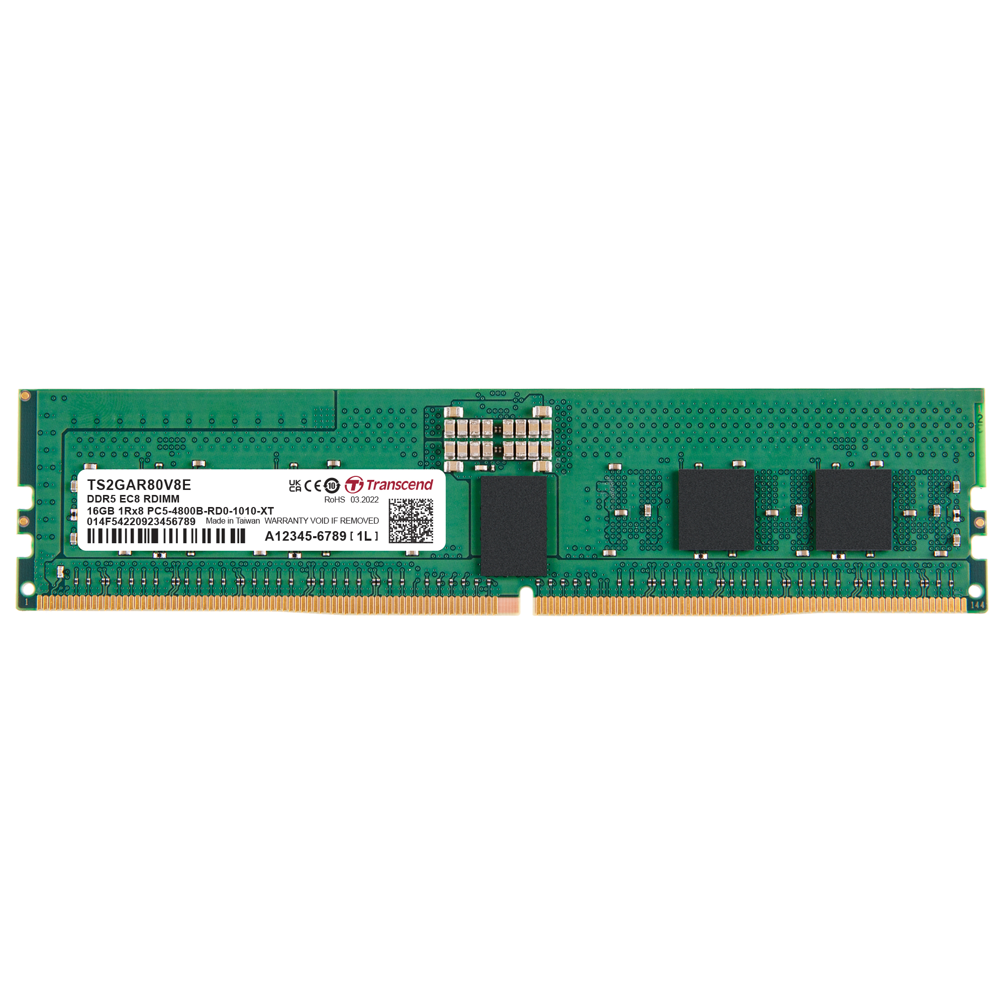 Transcend 16 GB DDR5 Server RAM 4800 Mbit/s, RDIMM, 1.1V