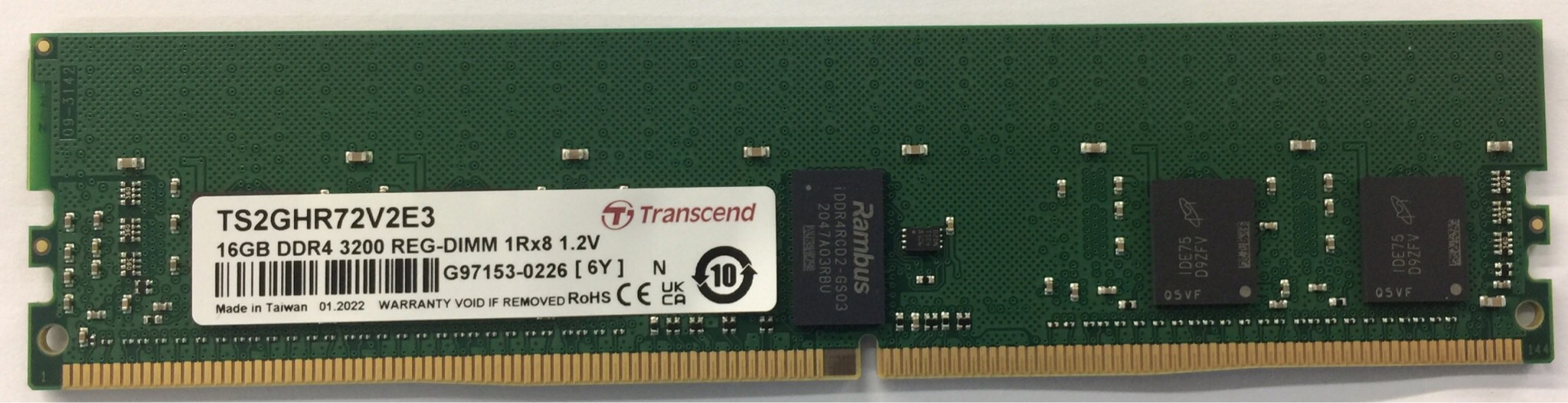 Transcend 16 GB DDR4 Server RAM 3200 Mbit/s, RDIMM, 1.2V