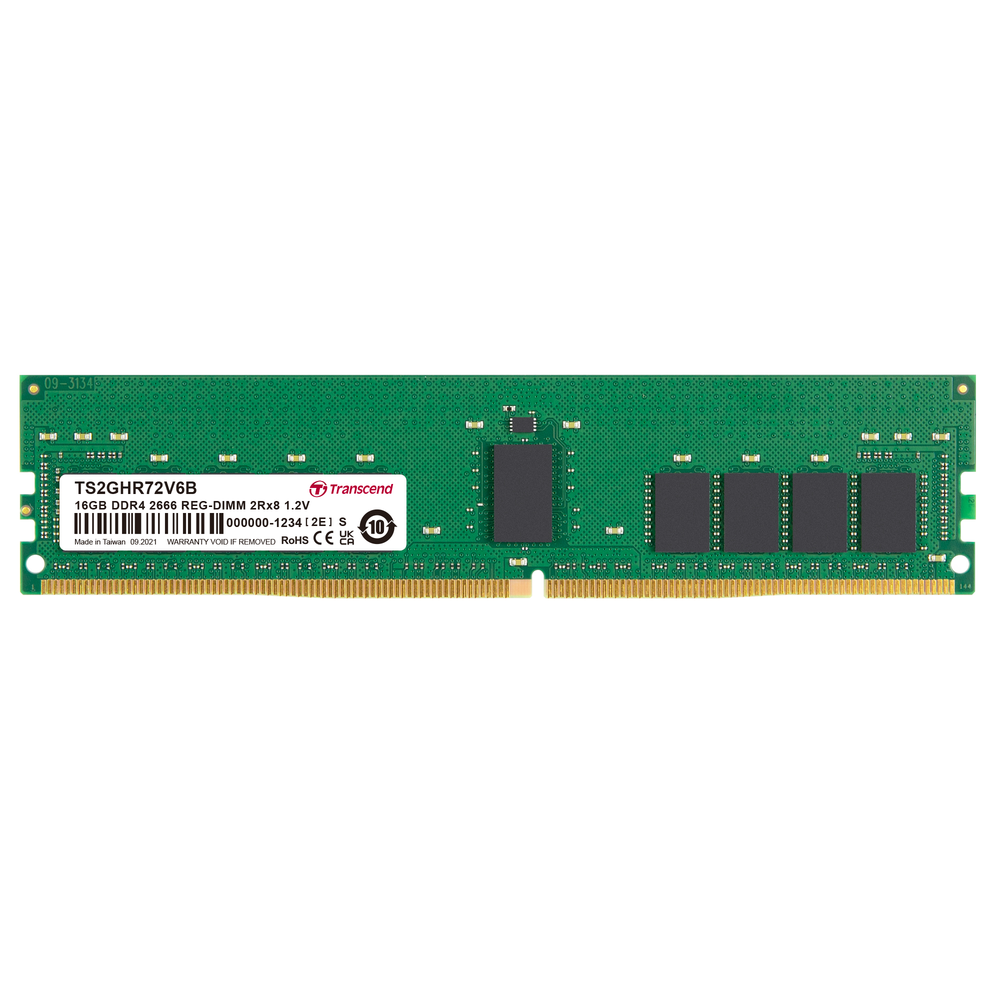 Transcend 16 GB DDR4 Server RAM 2666 Mbit/s, RDIMM, 1.2V