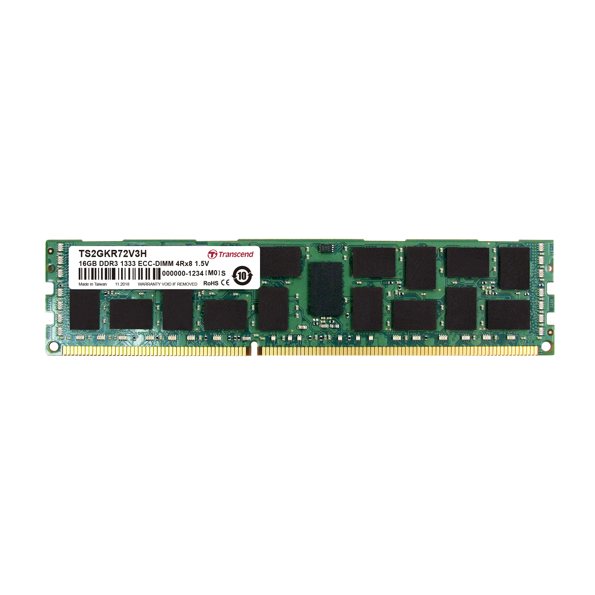 Transcend 16 GB DDR3 RAM 1333 Mbit/s, RDIMM, 1.5V