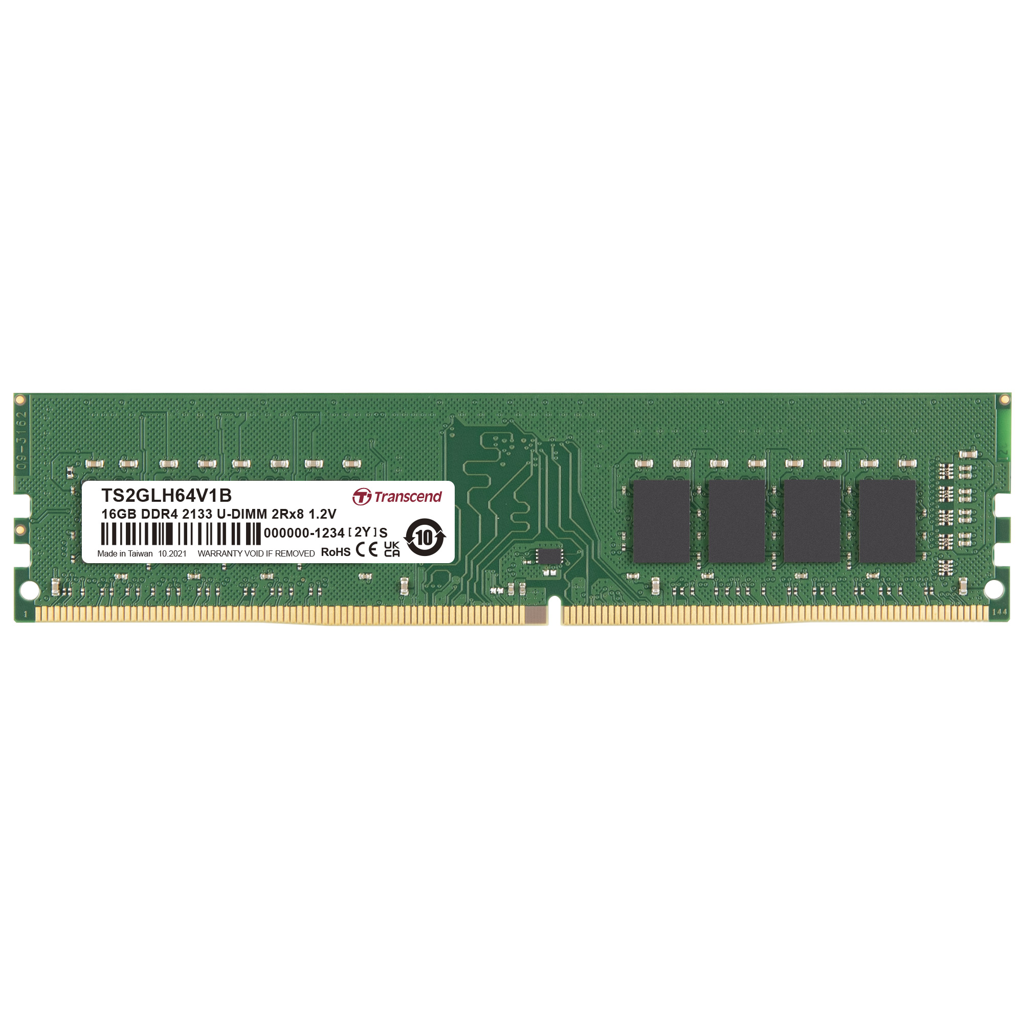 Transcend 16 GB DDR4 Desktop RAM 2133 Mbit/s, UDIMM, 1.2V