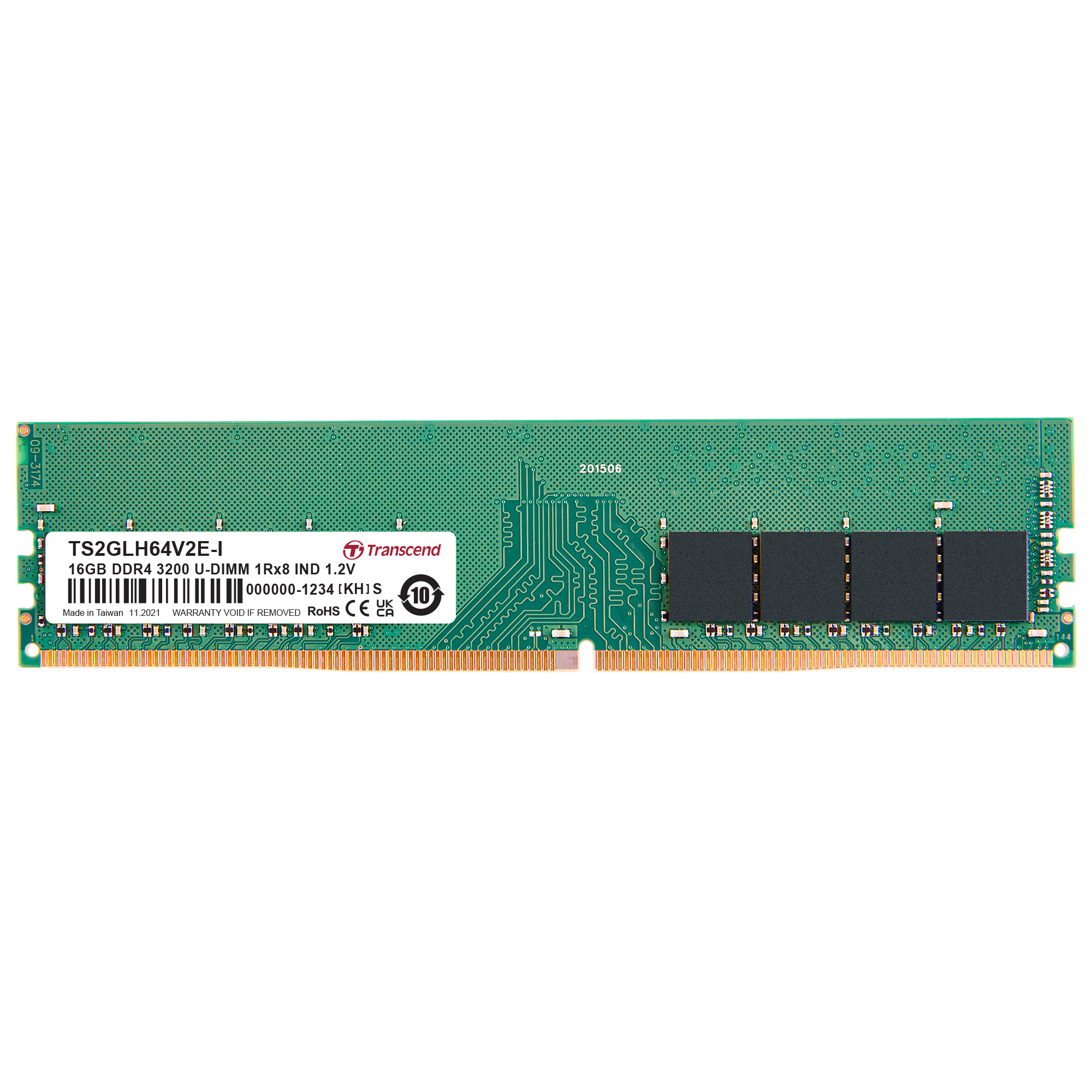 Transcend 16 GB DDR4 RAM 3200 Mbit/s, UDIMM, 1.2V