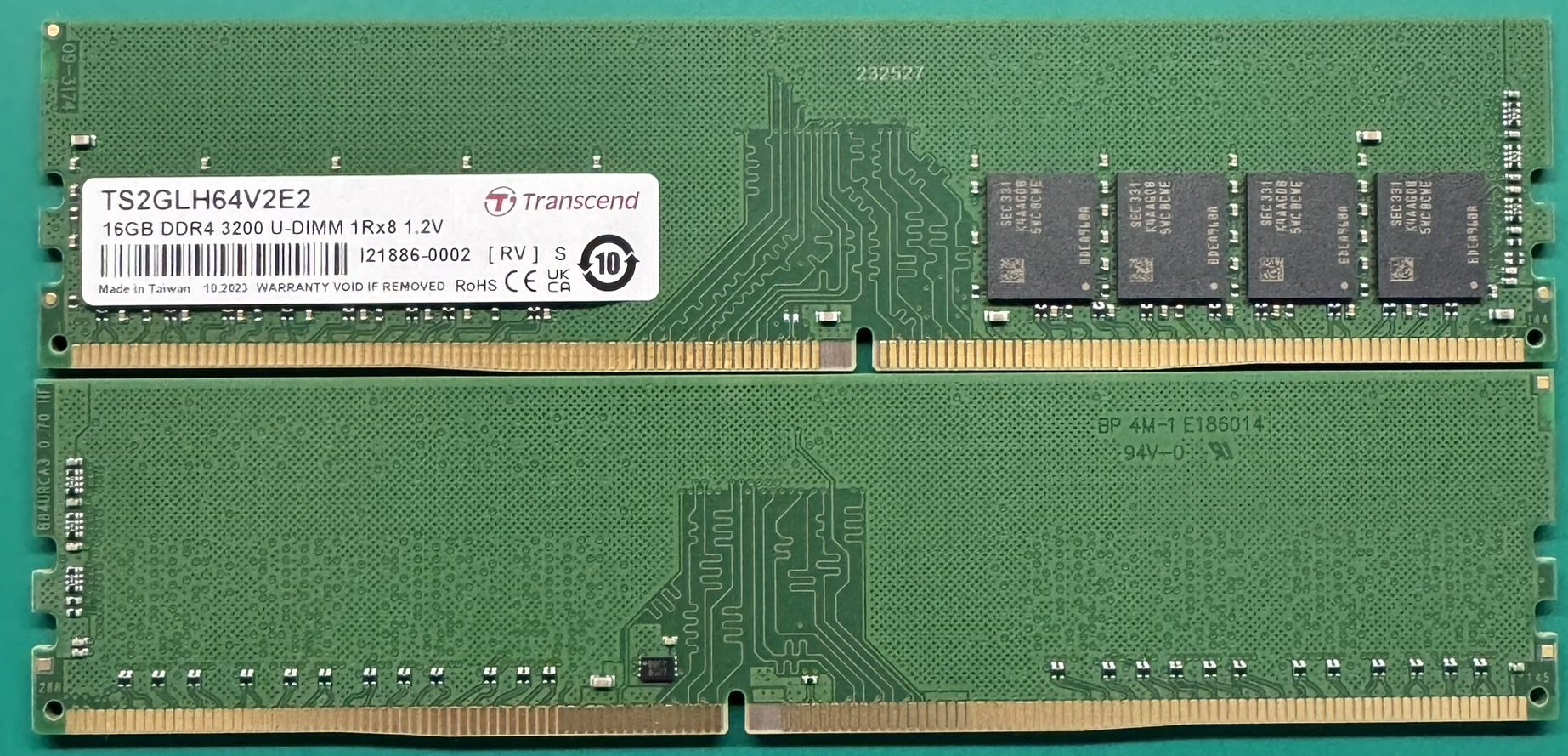 Transcend 64 GB DDR4 Desktop RAM 3200 Mbit/s, UDIMM, 1.2V