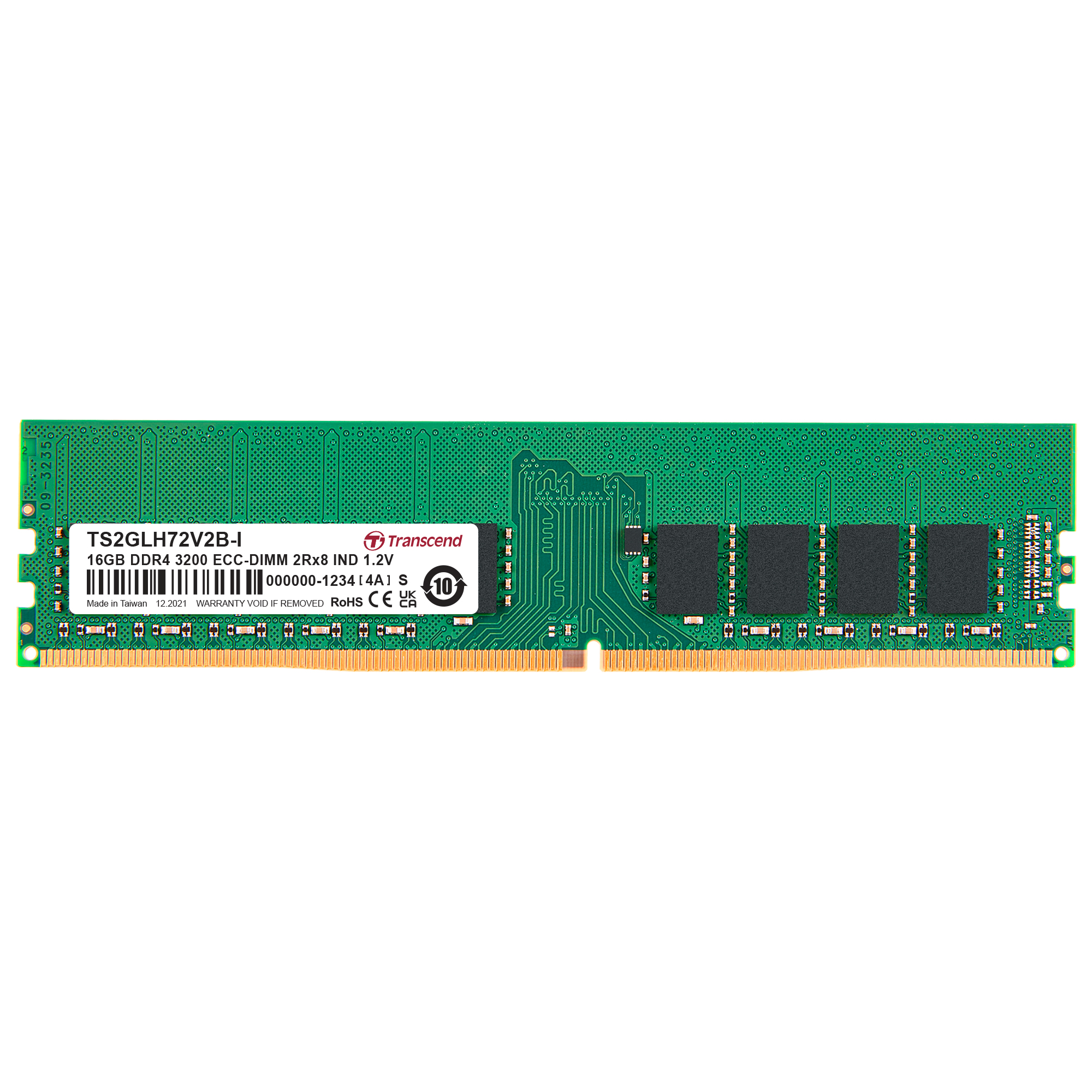 Transcend 16 GB DDR4 RAM 3200 Mbit/s, DIMM, 1.2V