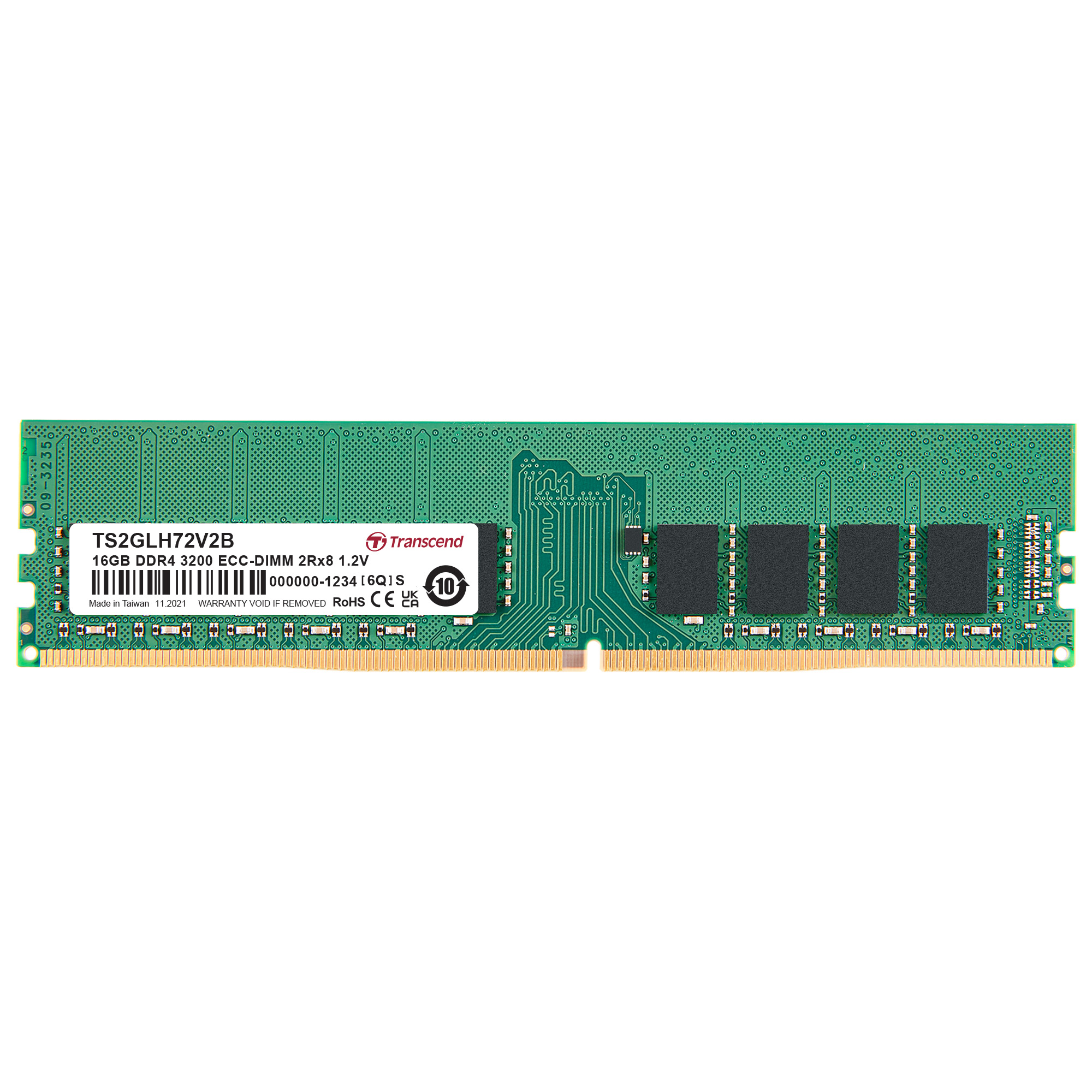 Transcend 16 GB DDR4 Desktop RAM 3200 Mbit/s, DIMM, 1.2V