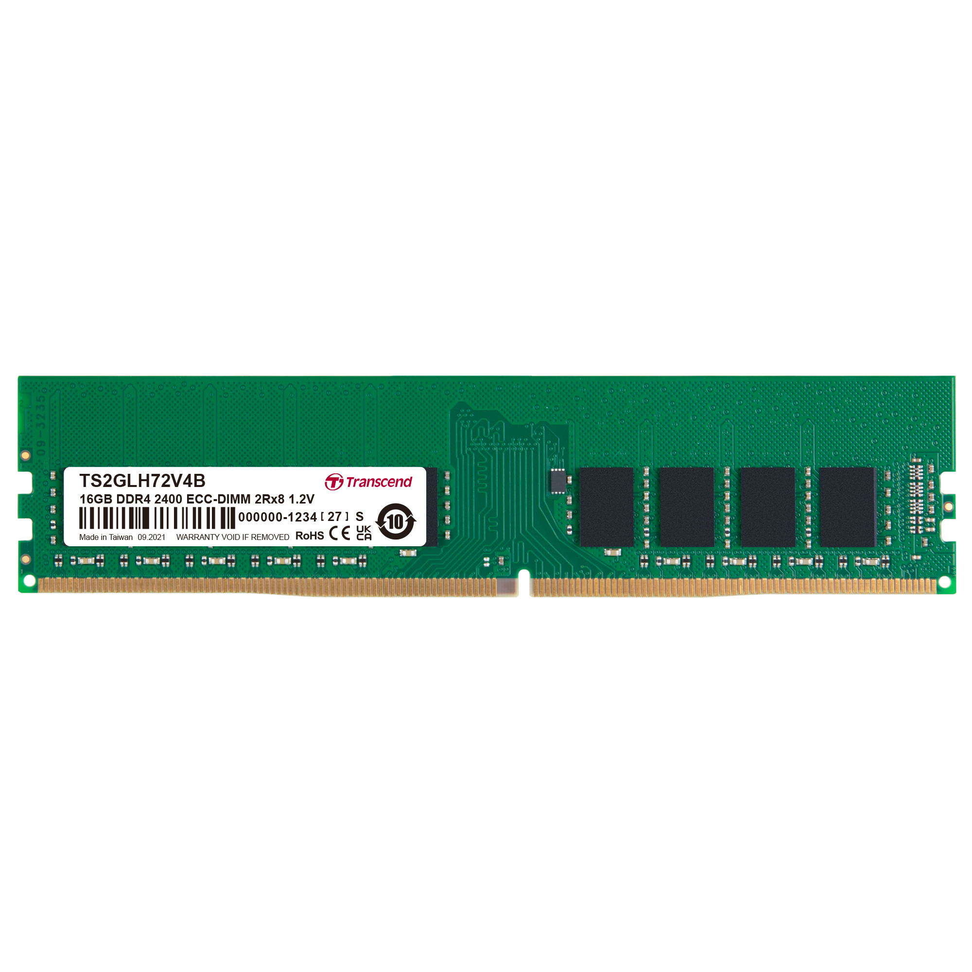Transcend 16 GB DDR4 Desktop RAM 2400 Mbit/s, DIMM, 1.2V