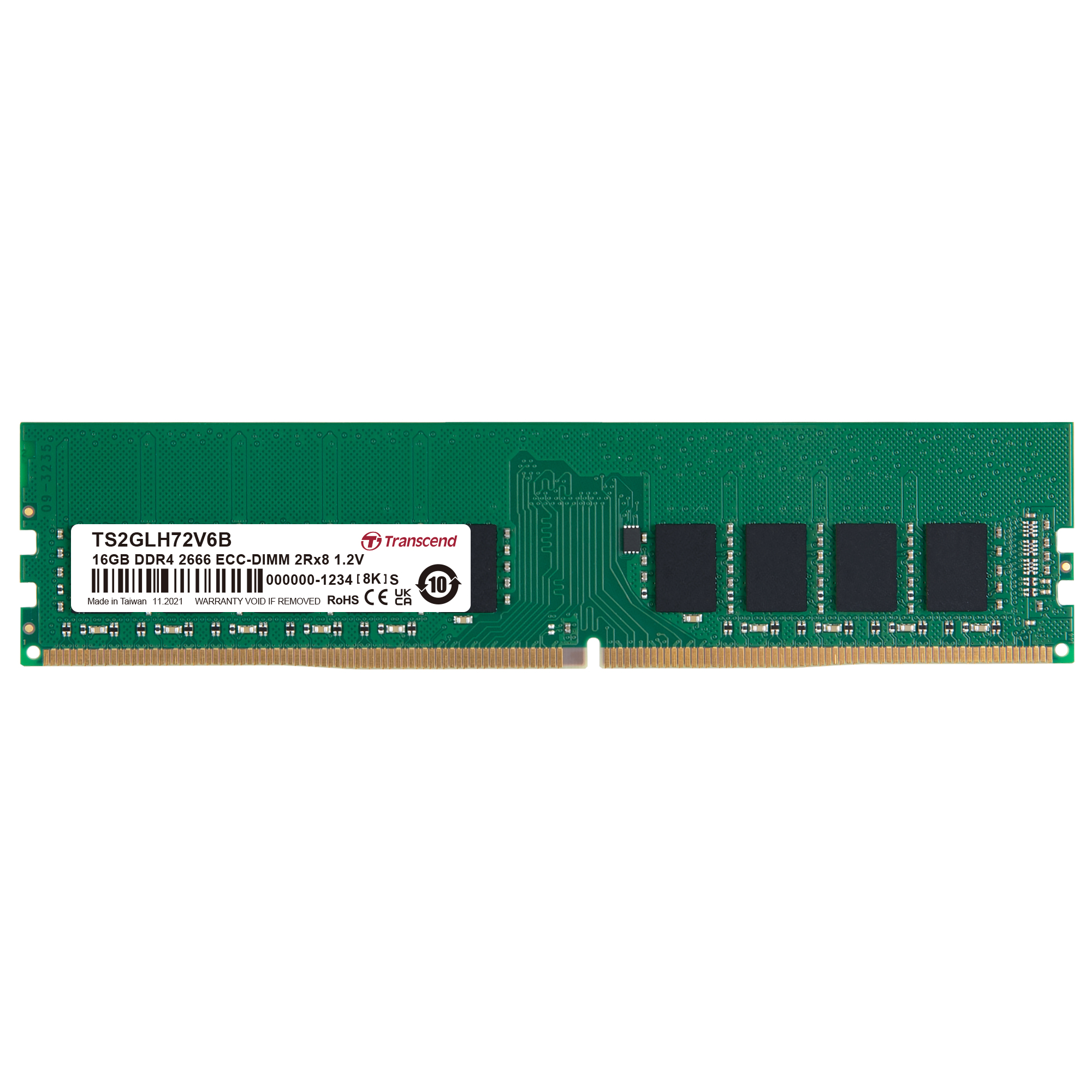 Transcend 16 GB DDR4 Desktop RAM 2666 Mbit/s, DIMM, 1.2V