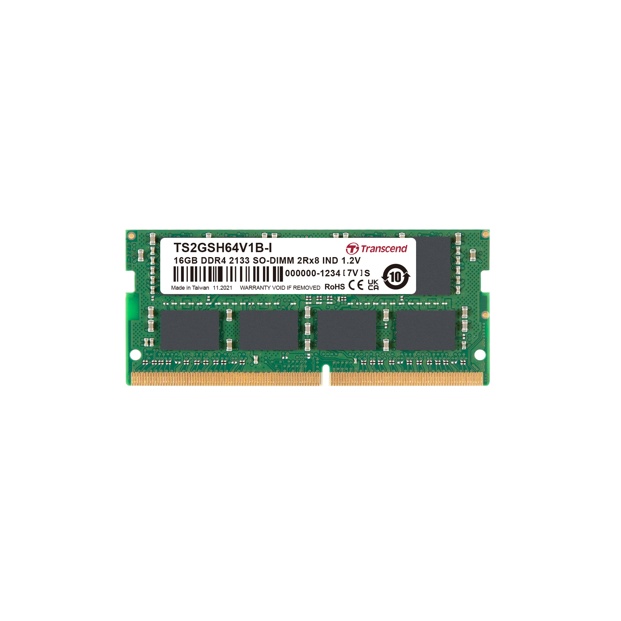Transcend 16 GB DDR4 RAM 2133 Mbit/s, SODIMM, 1.2V