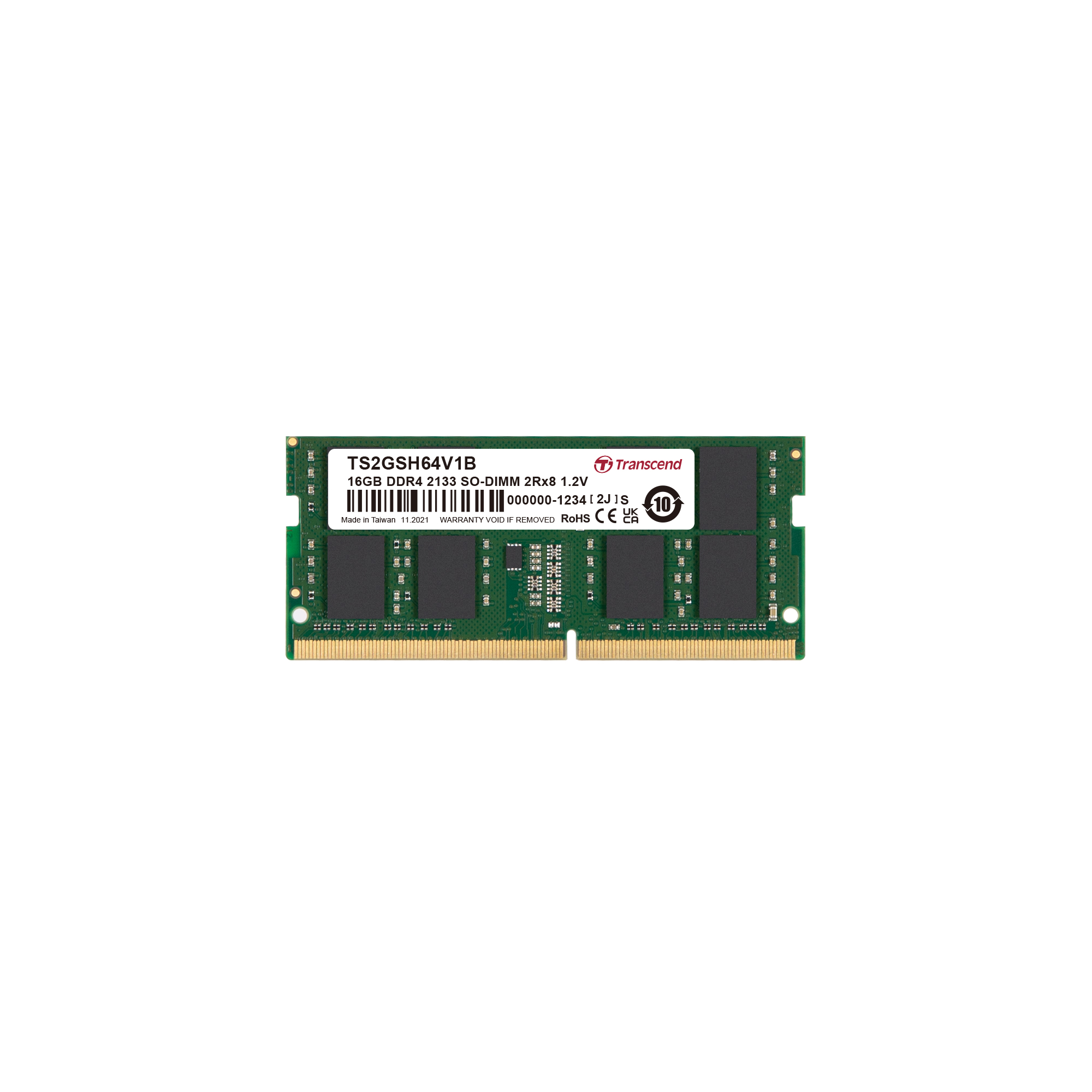 Transcend 16 GB DDR4 Desktop RAM 2133 Mbit/s, SODIMM, 1.2V