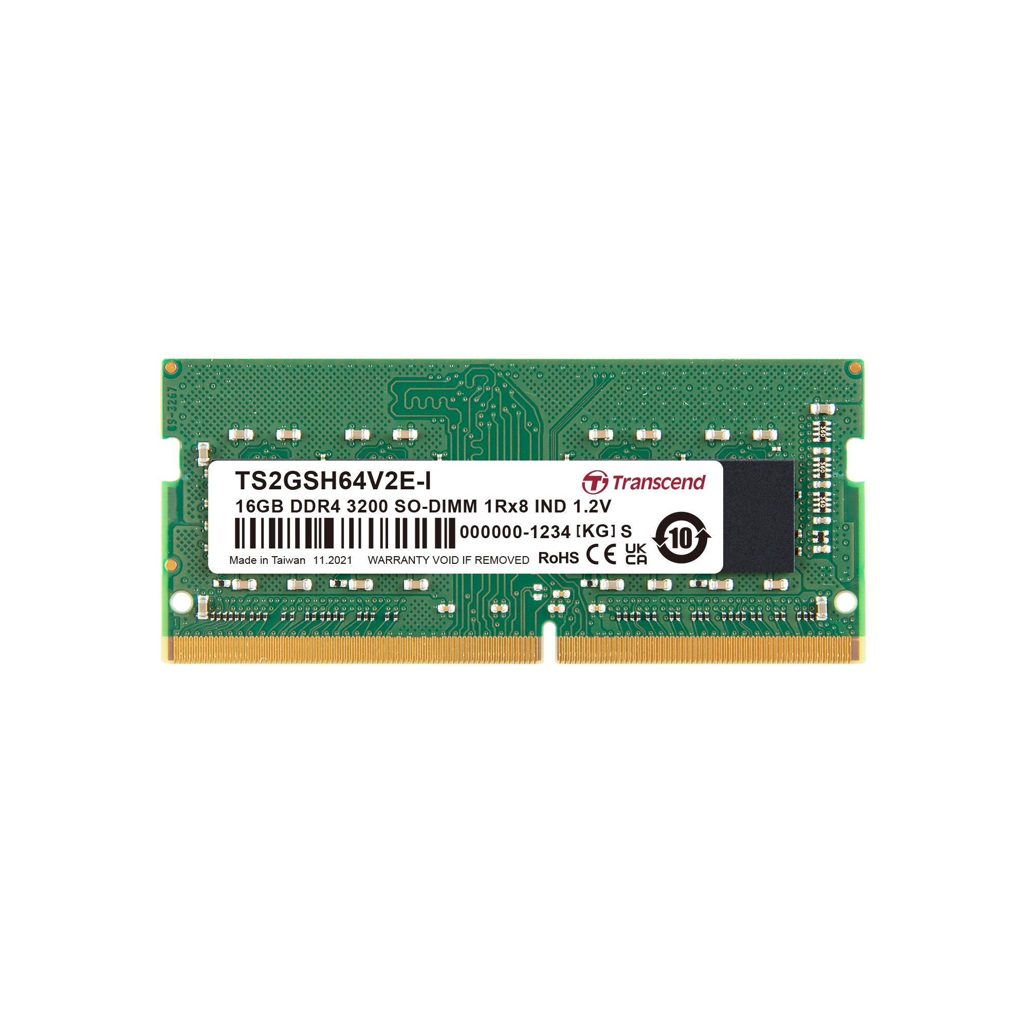 Transcend 16 GB DDR4 RAM 3200 Mbit/s, SODIMM, 1.2V