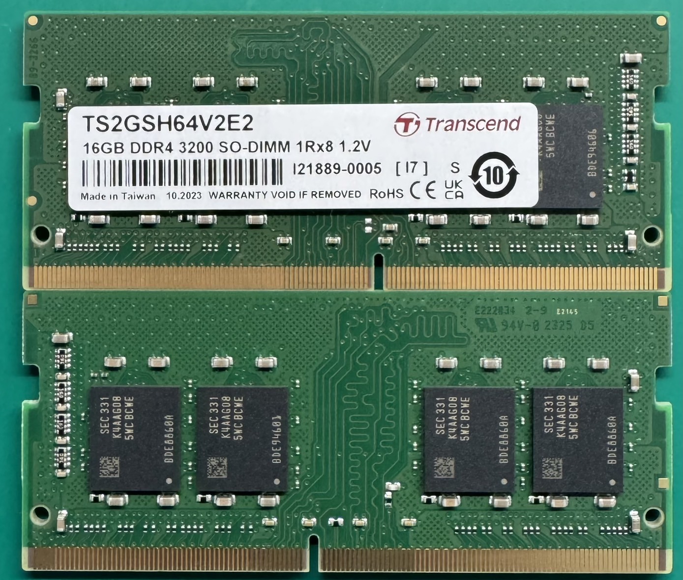 Transcend 16 GB DDR4 Desktop RAM 3200 Mbit/s, SODIMM, 1.2V