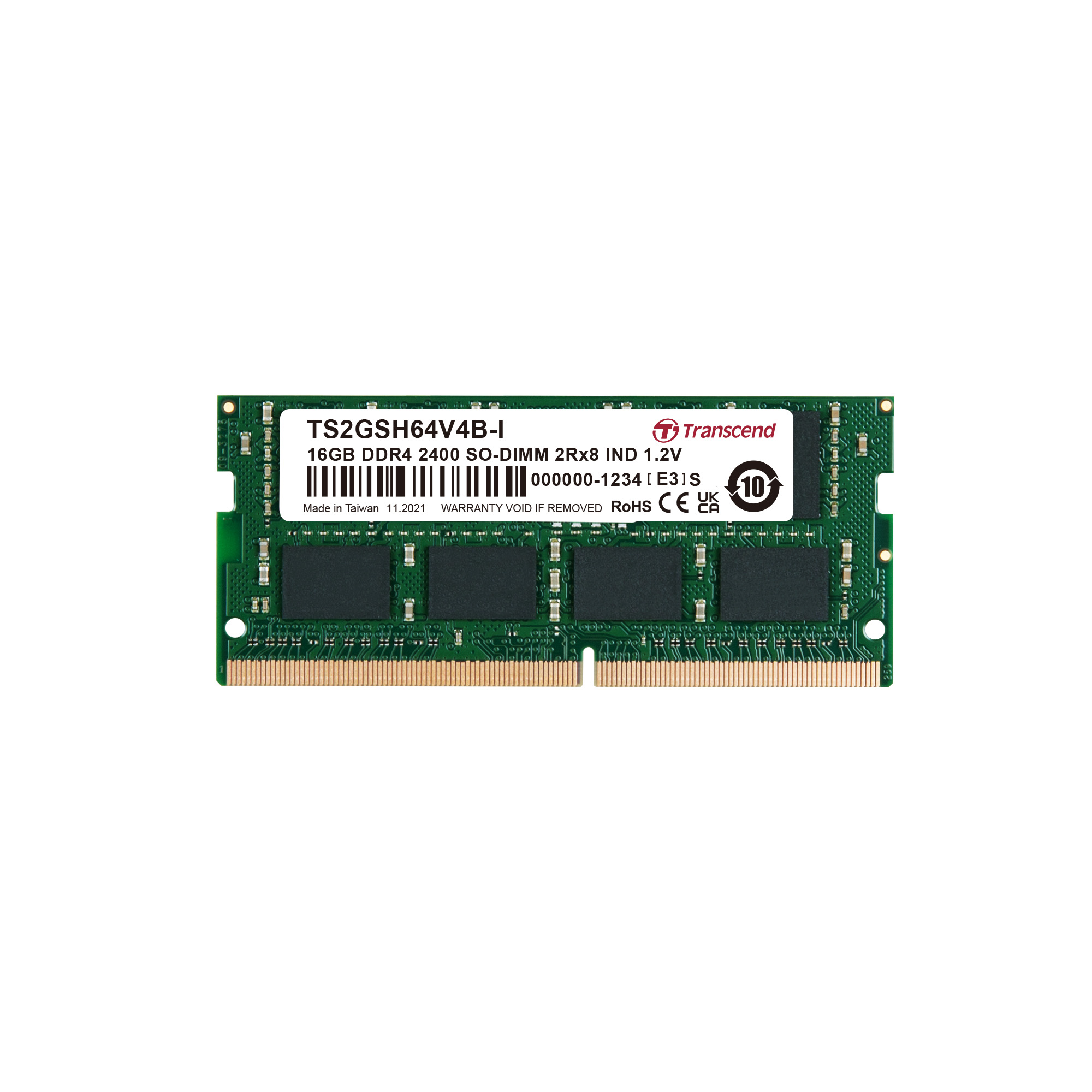 Transcend 64 GB DDR4 RAM 2400 Mbit/s, SODIMM, 1.2V