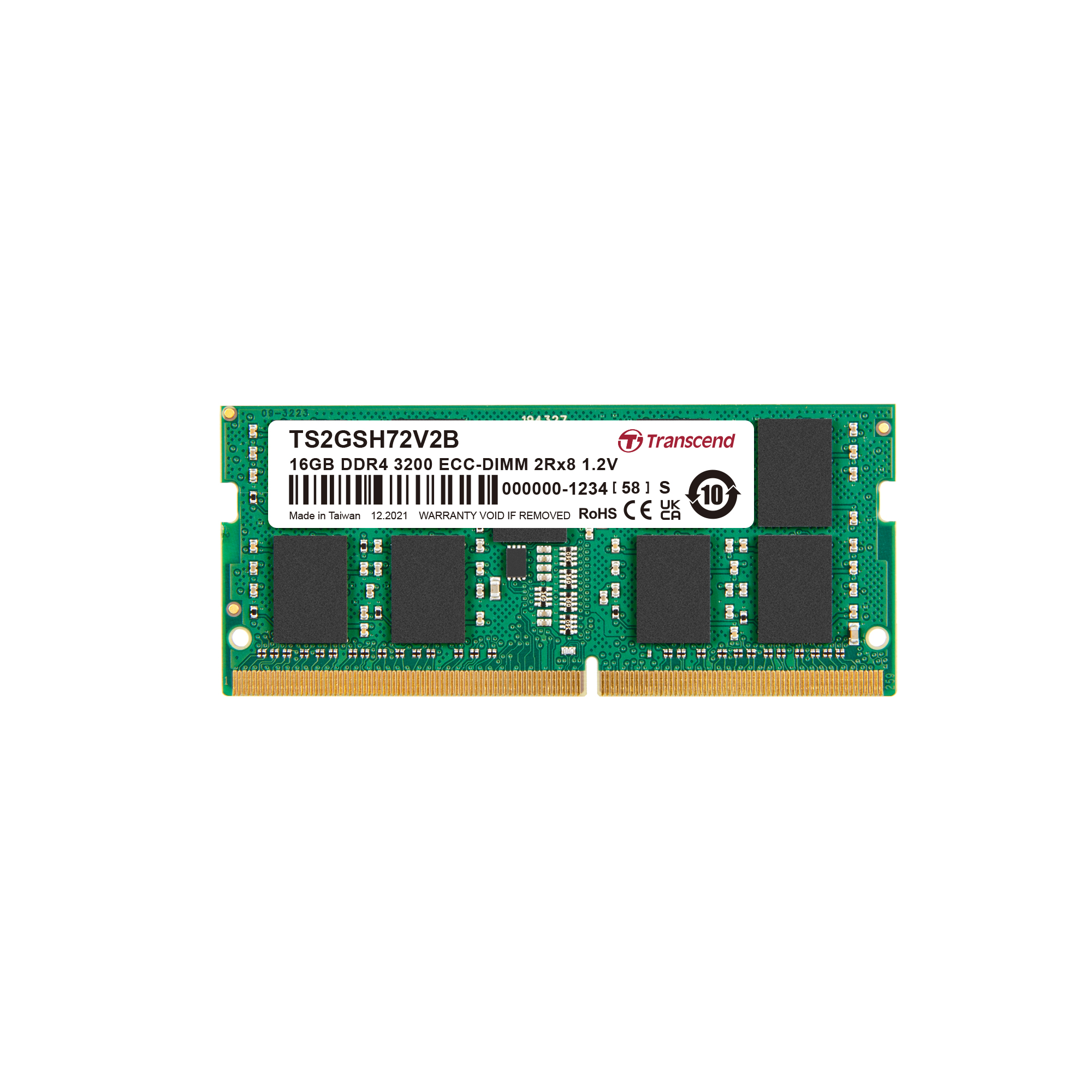 Transcend 16 GB DDR4 Desktop RAM 3200 Mbit/s, SODIMM, 1.2V