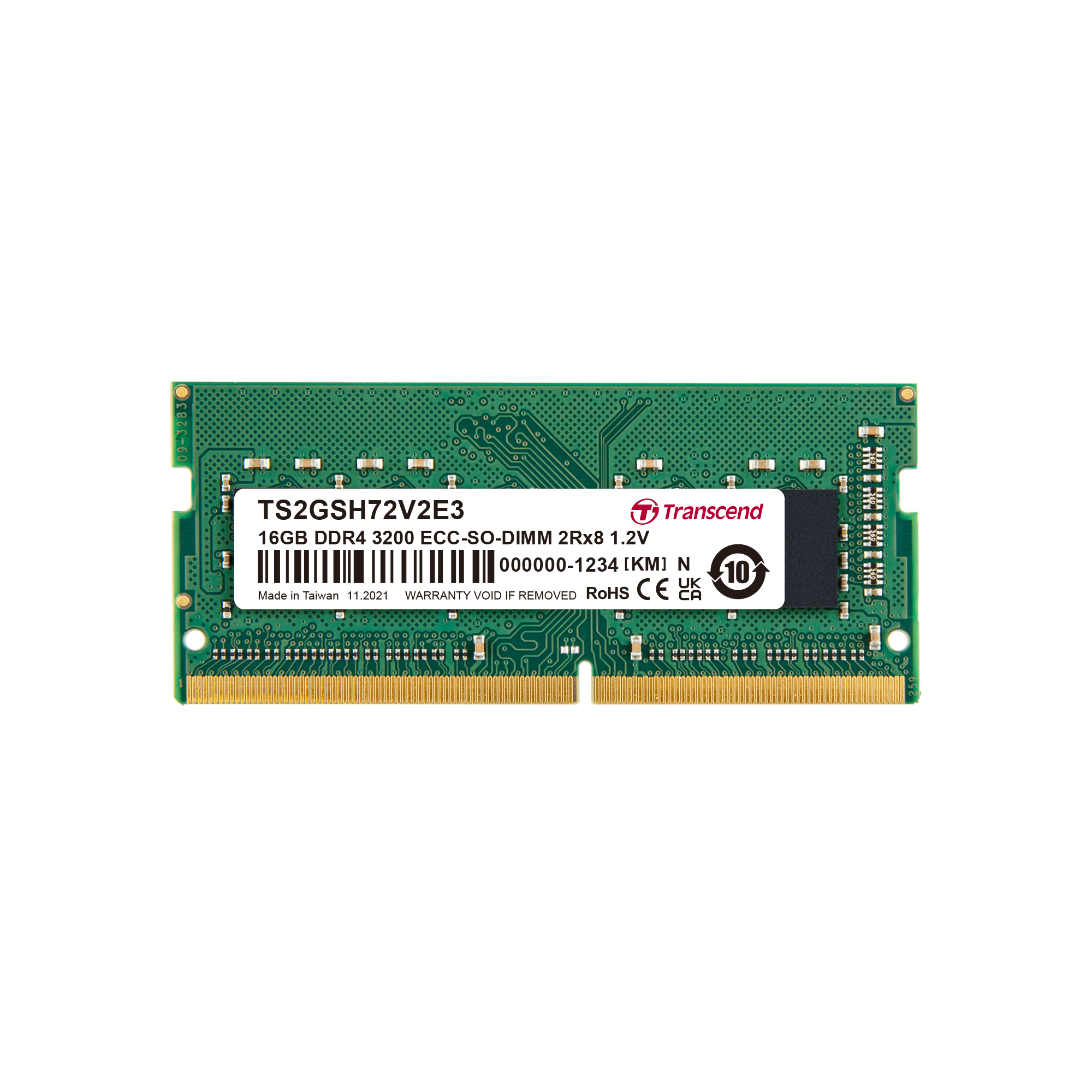 Transcend 16 GB DDR4 Desktop RAM 3200 Mbit/s, SODIMM, 1.2V