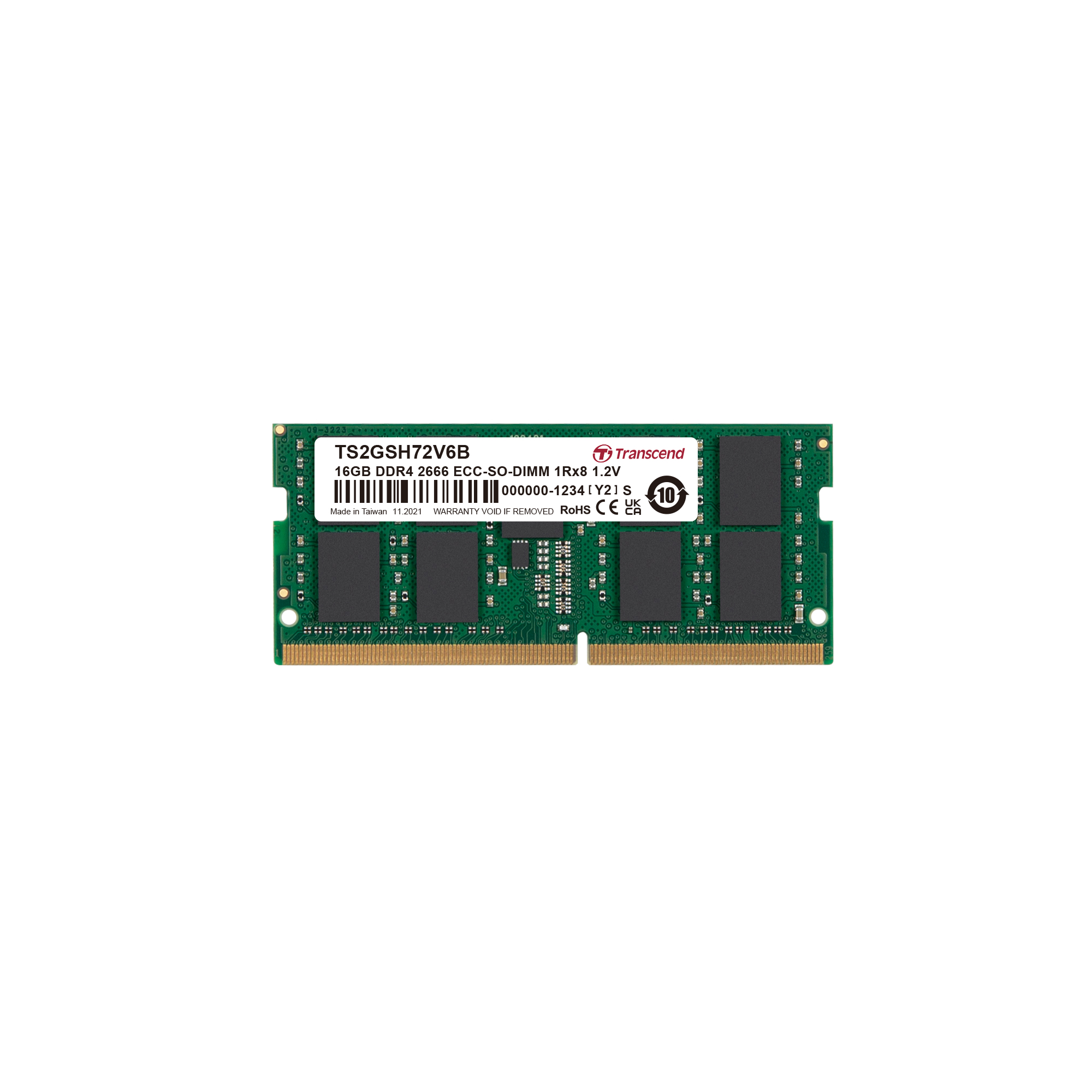 Transcend 16 GB DDR4 Desktop RAM 2666 Mbit/s, SODIMM, 1.2V