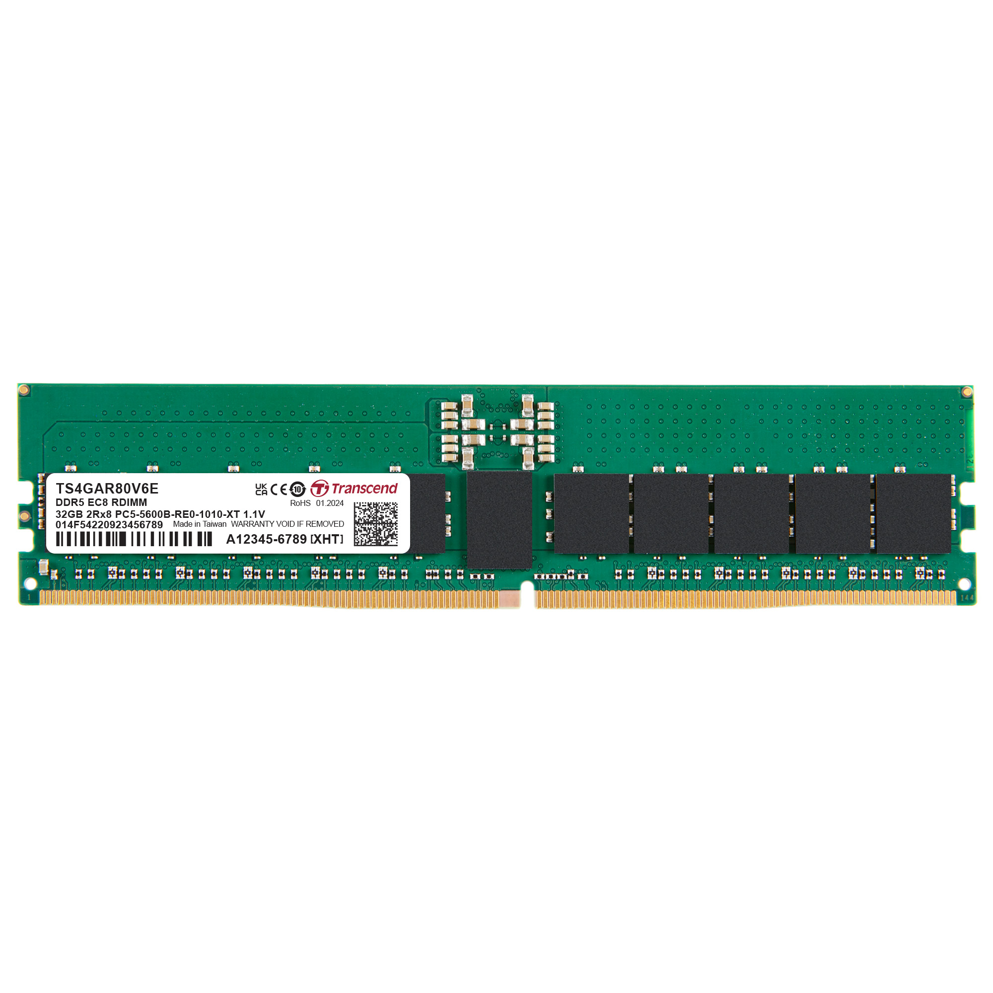 Transcend 32 GB DDR5 Server RAM 4800 Mbit/s, RDIMM, 1.1V