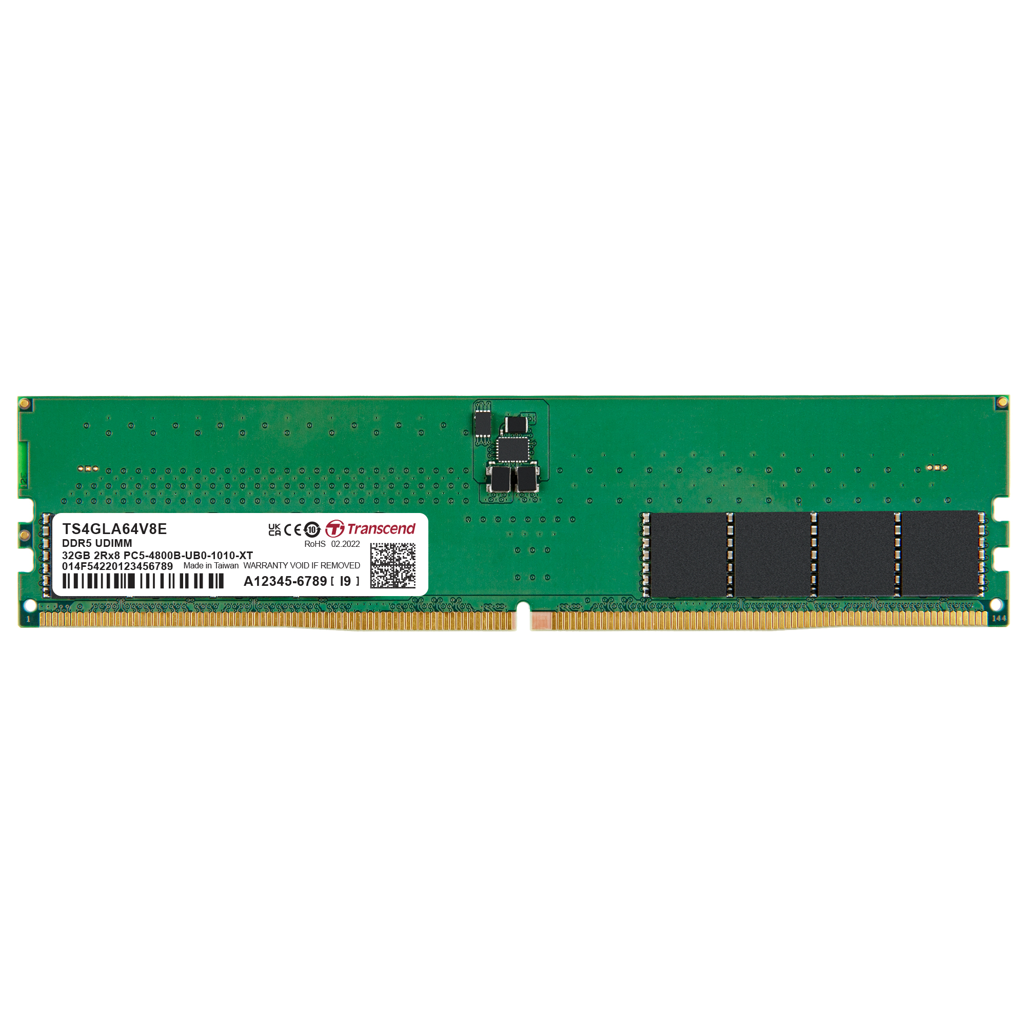 Transcend 32 GB DDR5 Server RAM 4800 Mbit/s, UDIMM, 1.1V